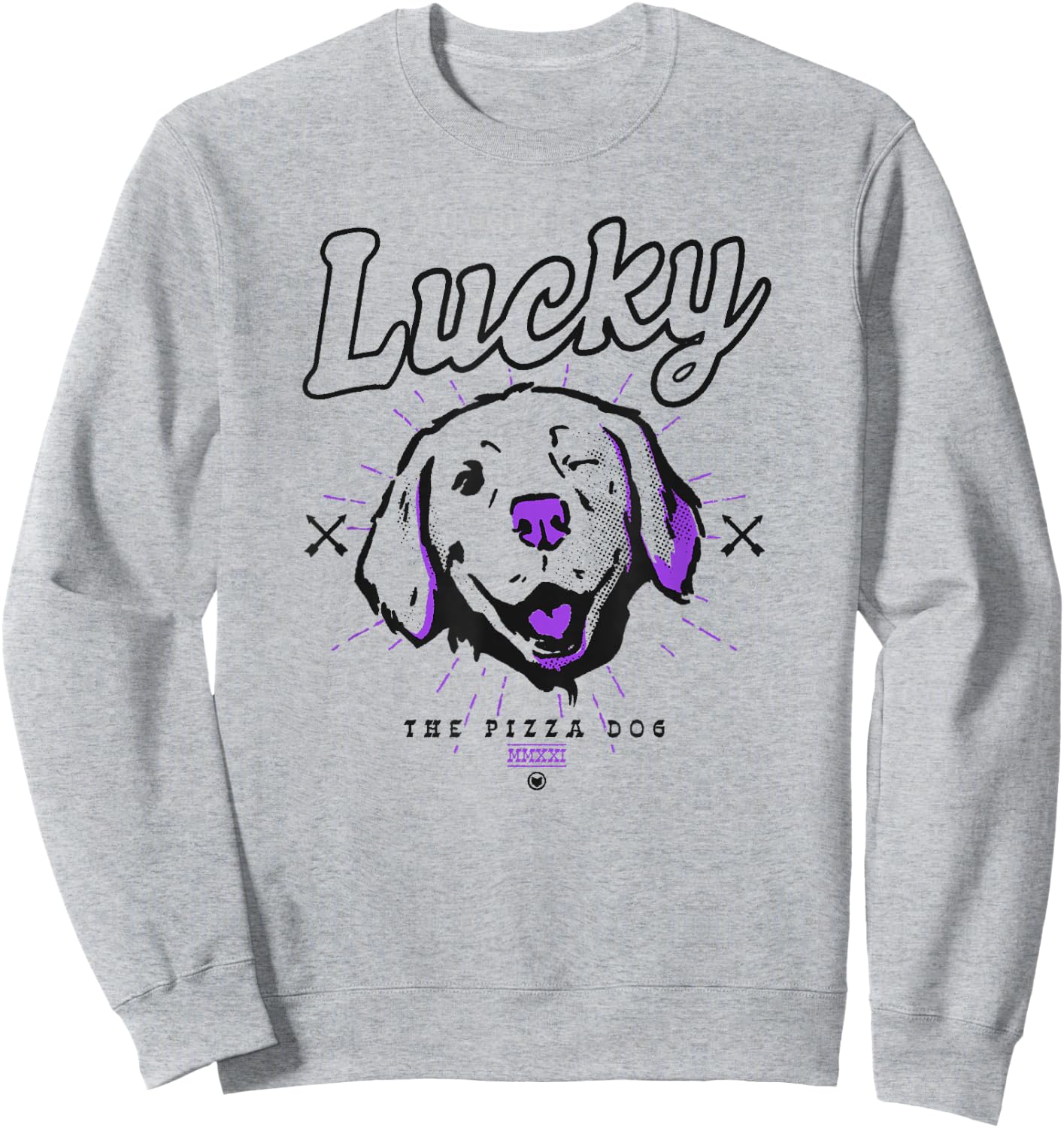 Marvel Hawkeye Disney Plus Lucky The Pizza Dog Line Art V-2 Sweatshirt - Sweatshirt | Ash