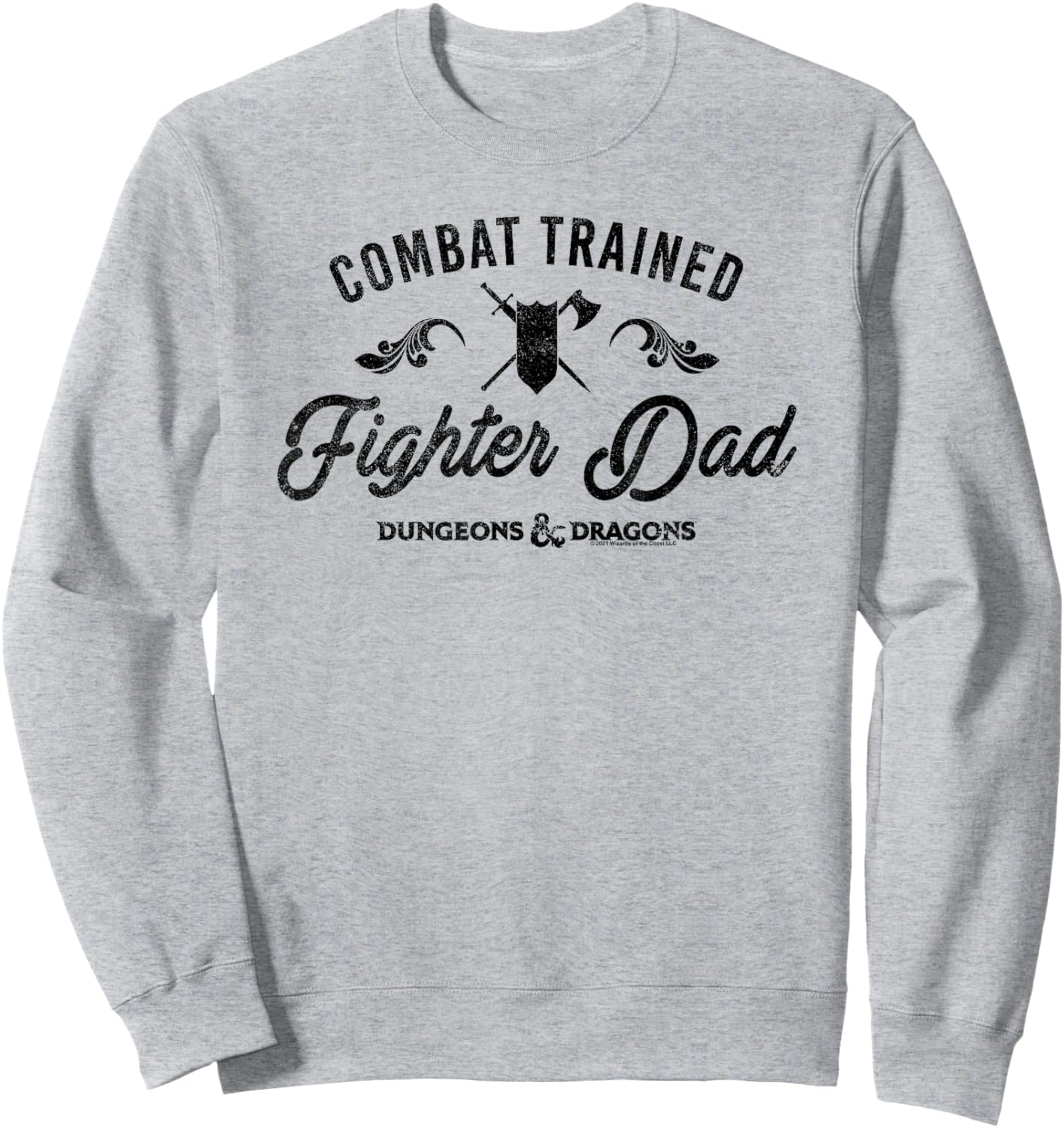 Dungeons & Dragons Combat Trained Fighter Dad Sweatshirt - Sweatshirt | Ash