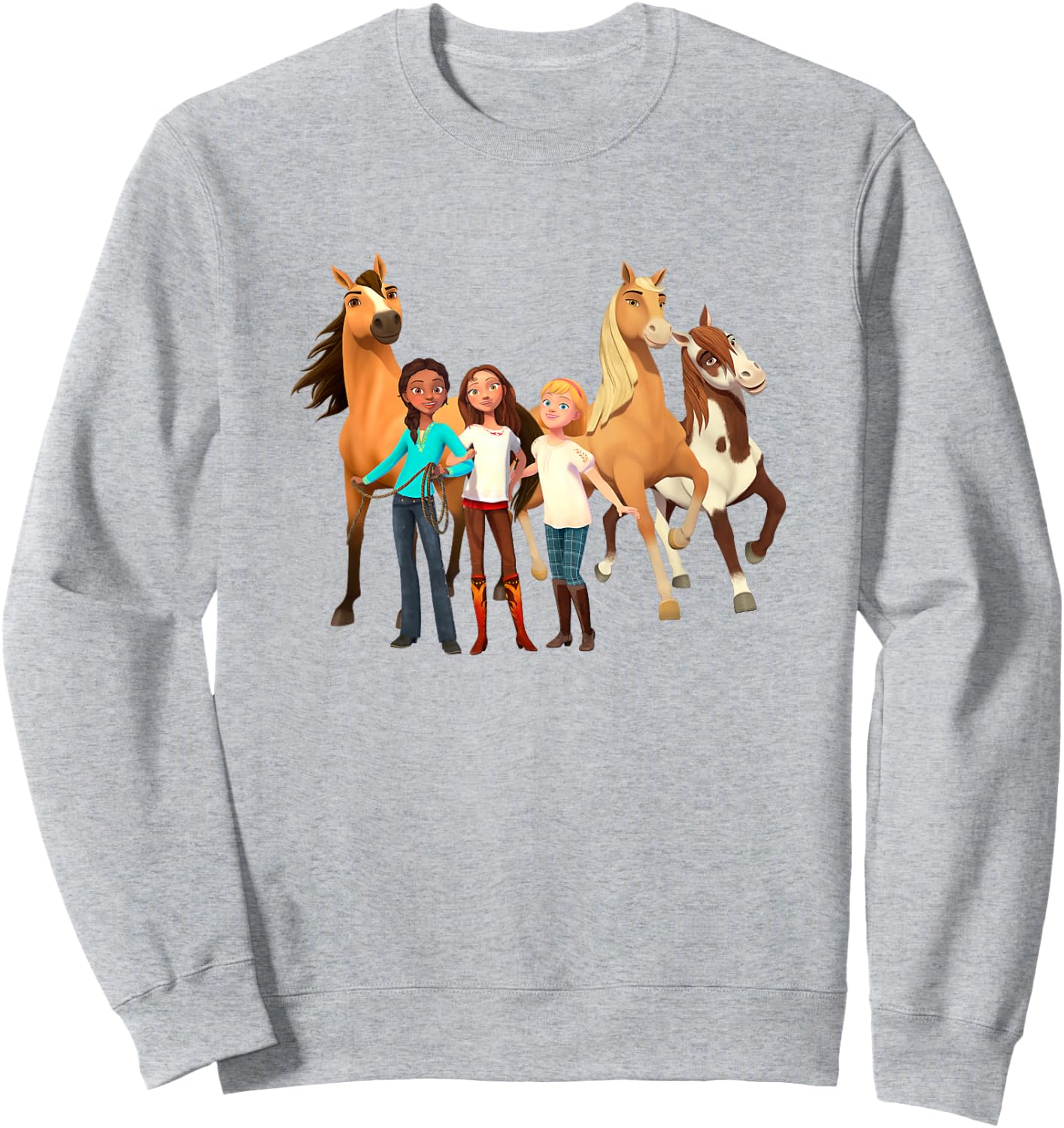 DreamWorks Spirit Riding Free - All Character Sweatshirt - Sweatshirt | Ash