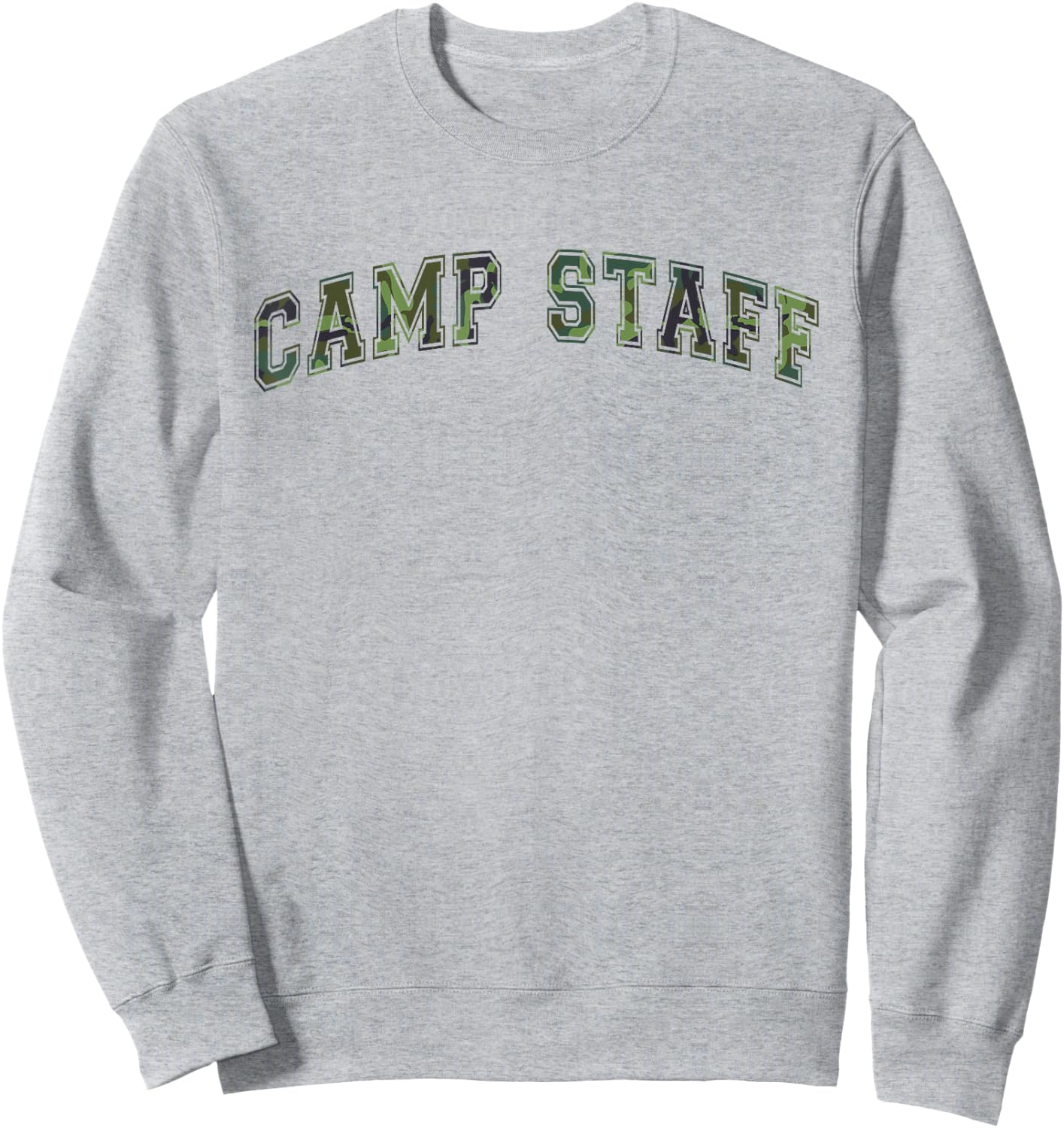 Camo CAMP STAFF Summer Campsite Host Director Team School Sweatshirt - Sweatshirt | Ash