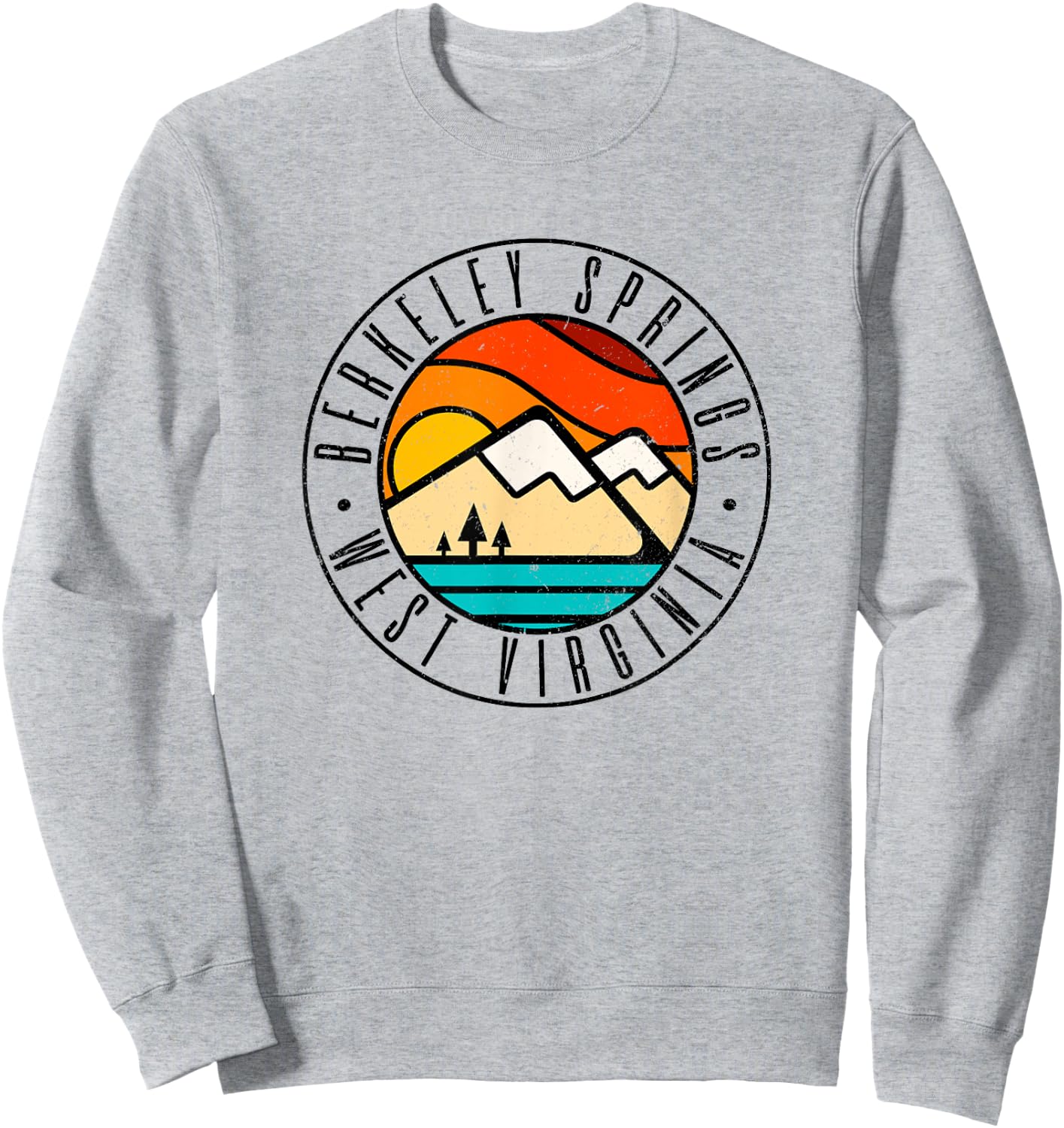 Minimalist Outdoors Berkeley Springs West Virginia WV Sweatshirt - Sweatshirt | Ash