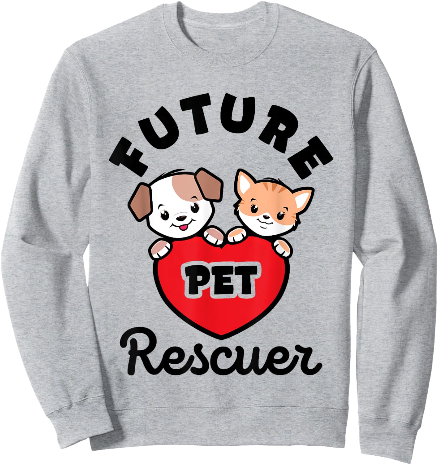 Future Pet Rescuer Veterinarian Dog Cat Baby Animal Rescue Sweatshirt - Sweatshirt | Ash