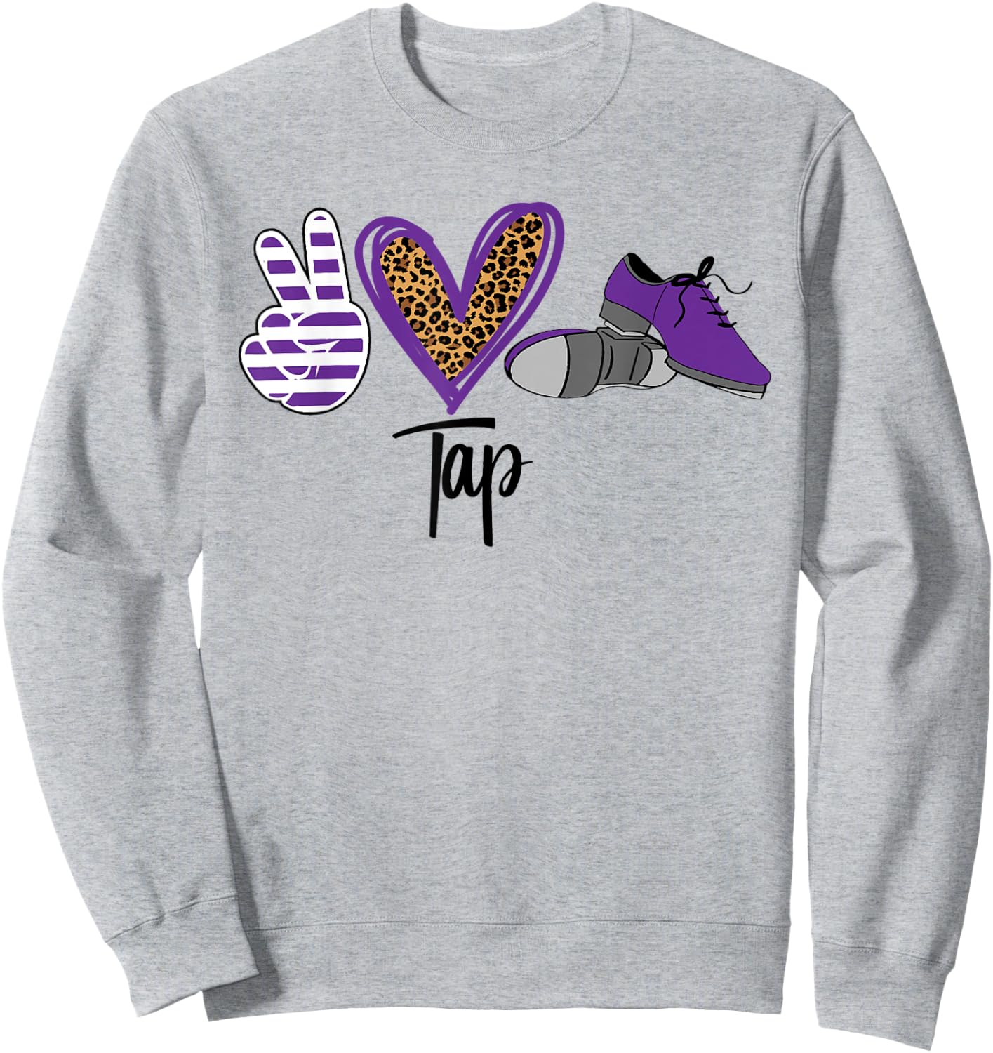 Peace Love Tap Tap Dance Shoes Purple Sweatshirt - Sweatshirt | Ash