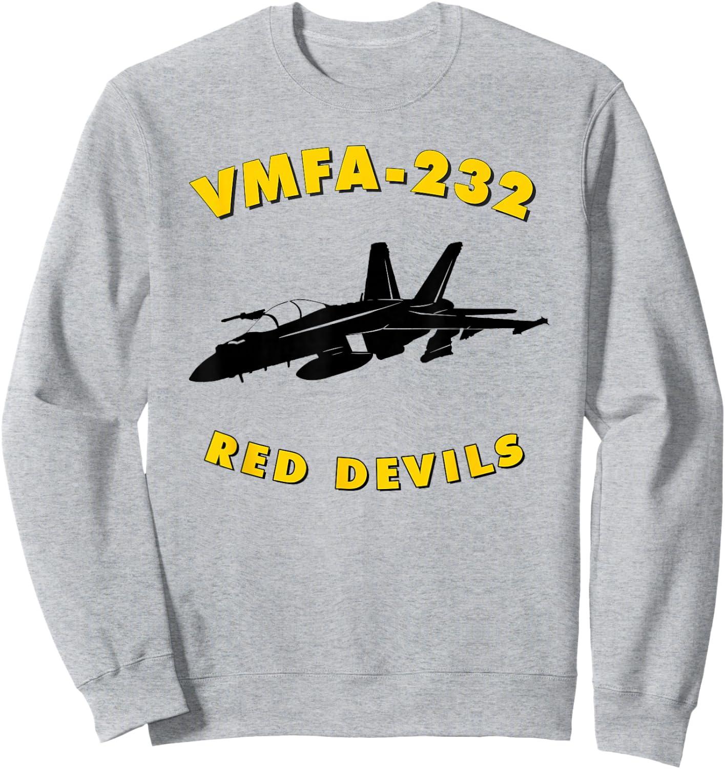 VMFA-232 Red Devils Fighter Squadron F/A-18 Hornet Jet Sweatshirt - Sweatshirt | Ash