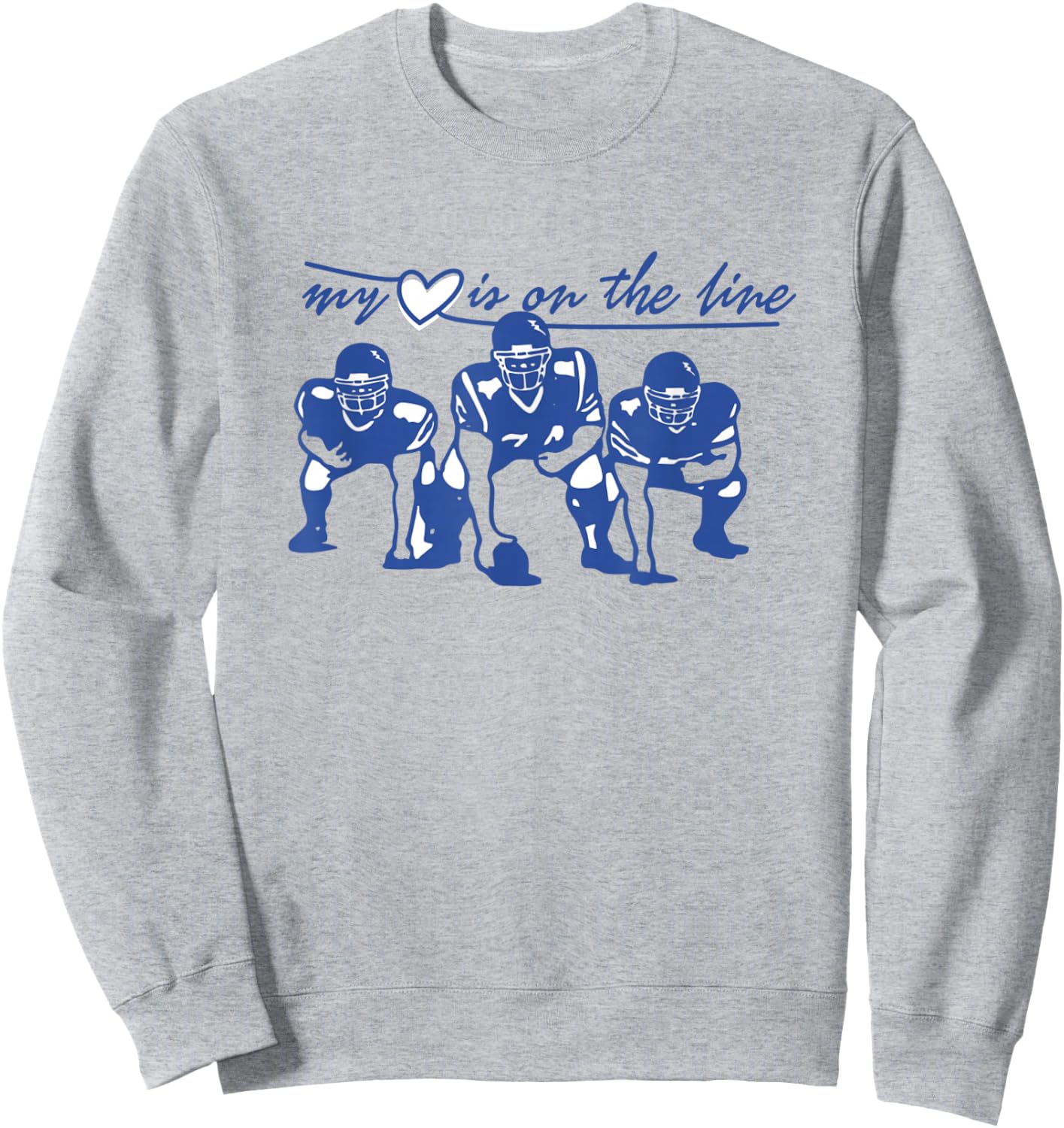 Football My heart Is On The Line offensive Lineman Sweatshirt - Sweatshirt | Ash