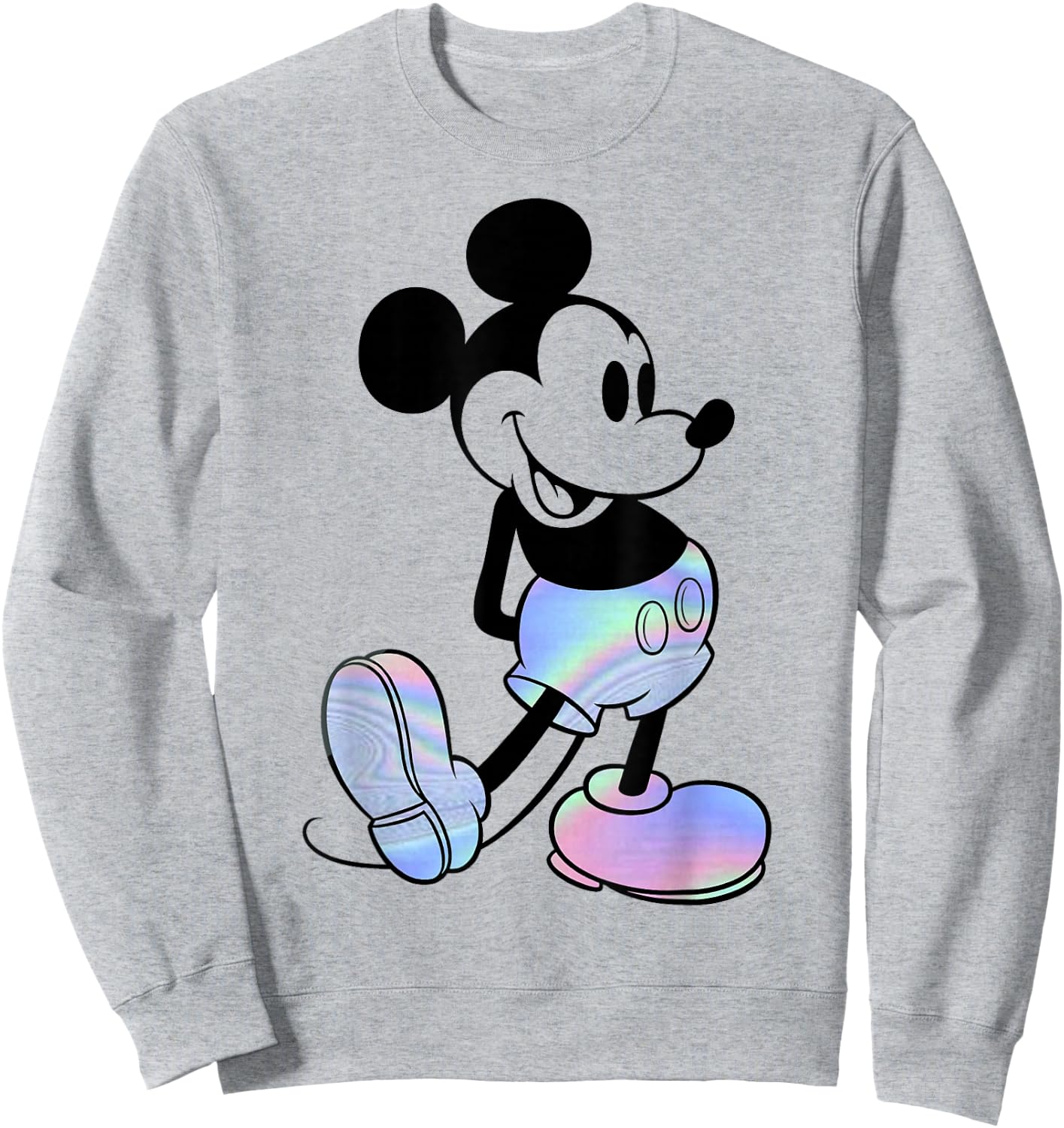 Disney Mickey Classic Holographic Mickey Mouse Sweatshirt - Sweatshirt | Ash