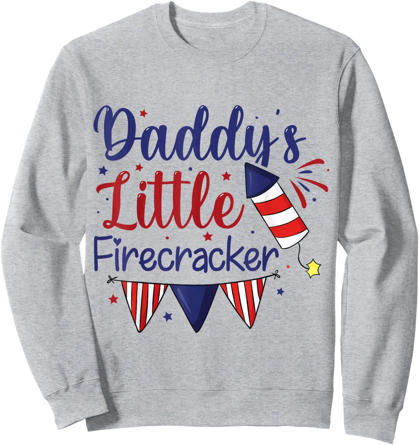 Daddy's Little Firecracker Cute 4th of July Toddlers Kids Sweatshirt - Sweatshirt | Ash
