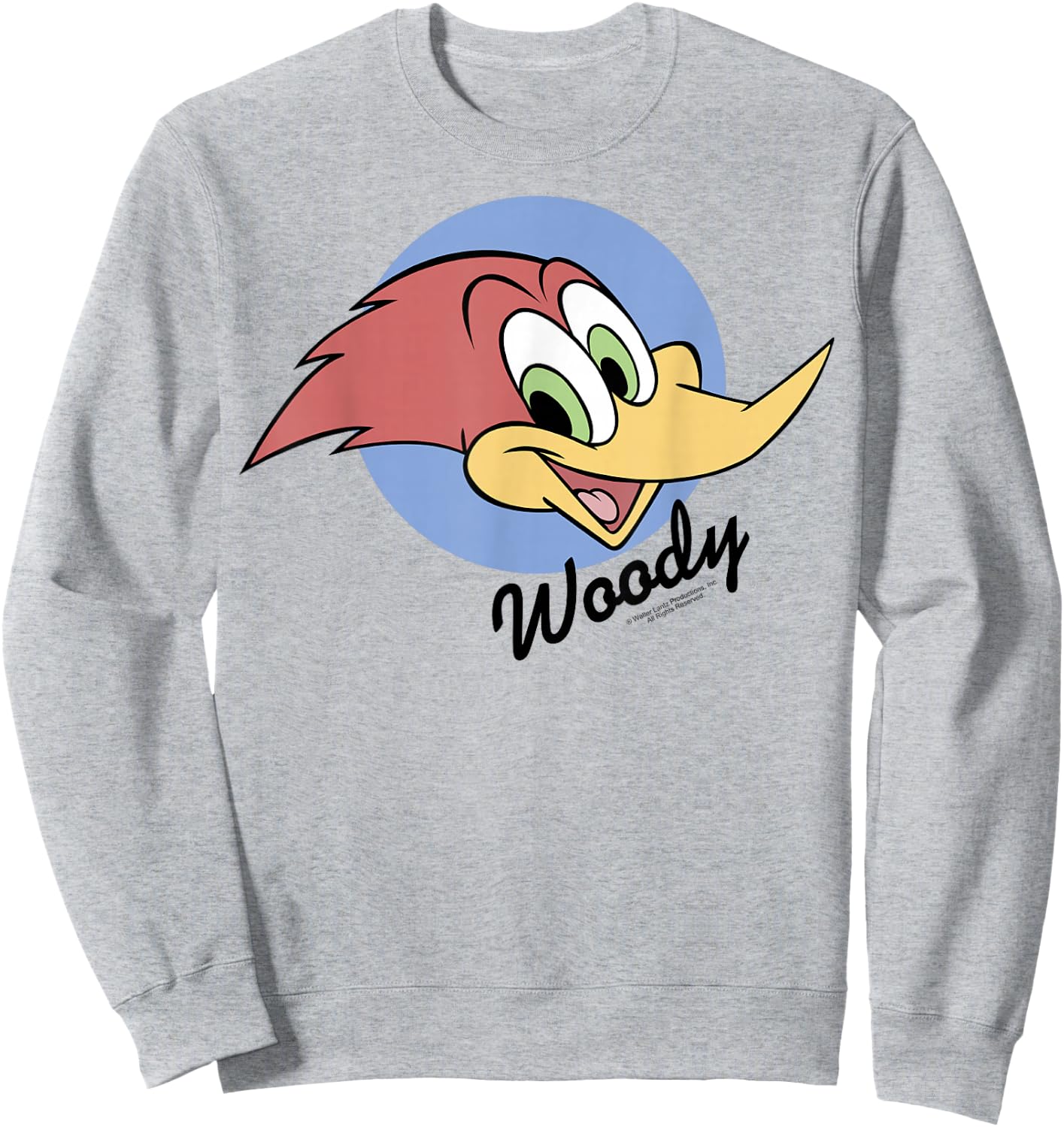 Woody Woodpecker Face Circle Logo Sweatshirt - Sweatshirt | Ash