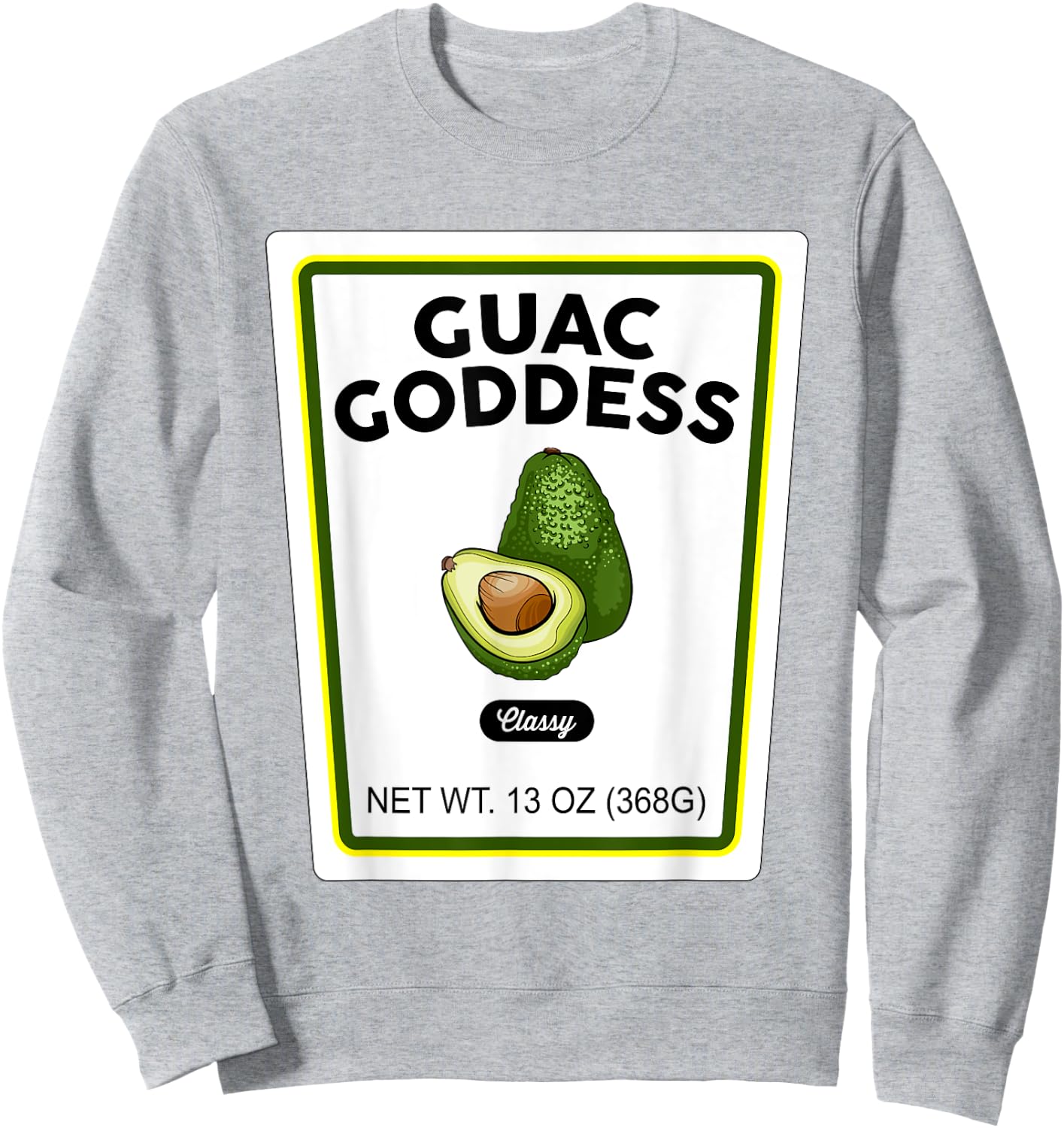Halloween Matching Costume Guacamole Goddess Bottle Label Sweatshirt - Sweatshirt | Ash