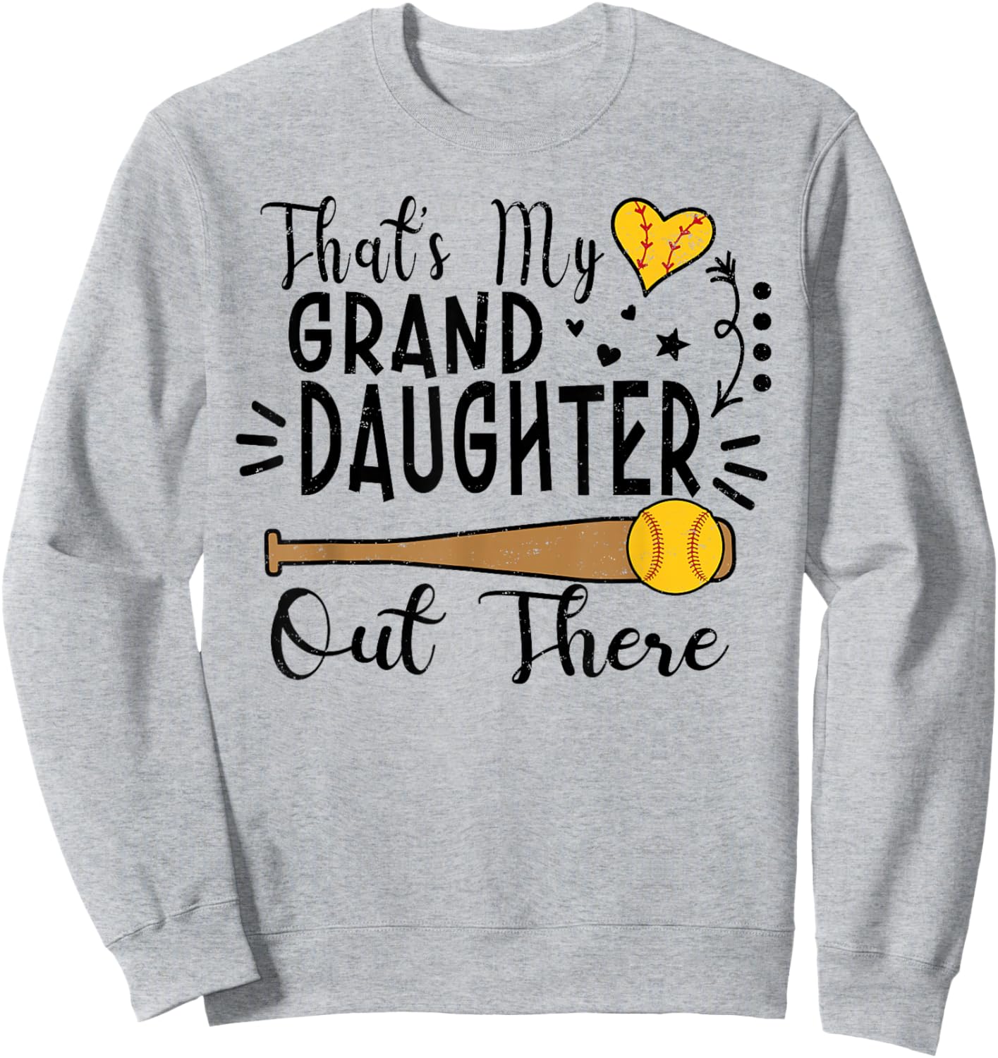 Das ist meine Enkeldaughter da draußen Softball Oma Opa Sweatshirt - Sweatshirt | Ash