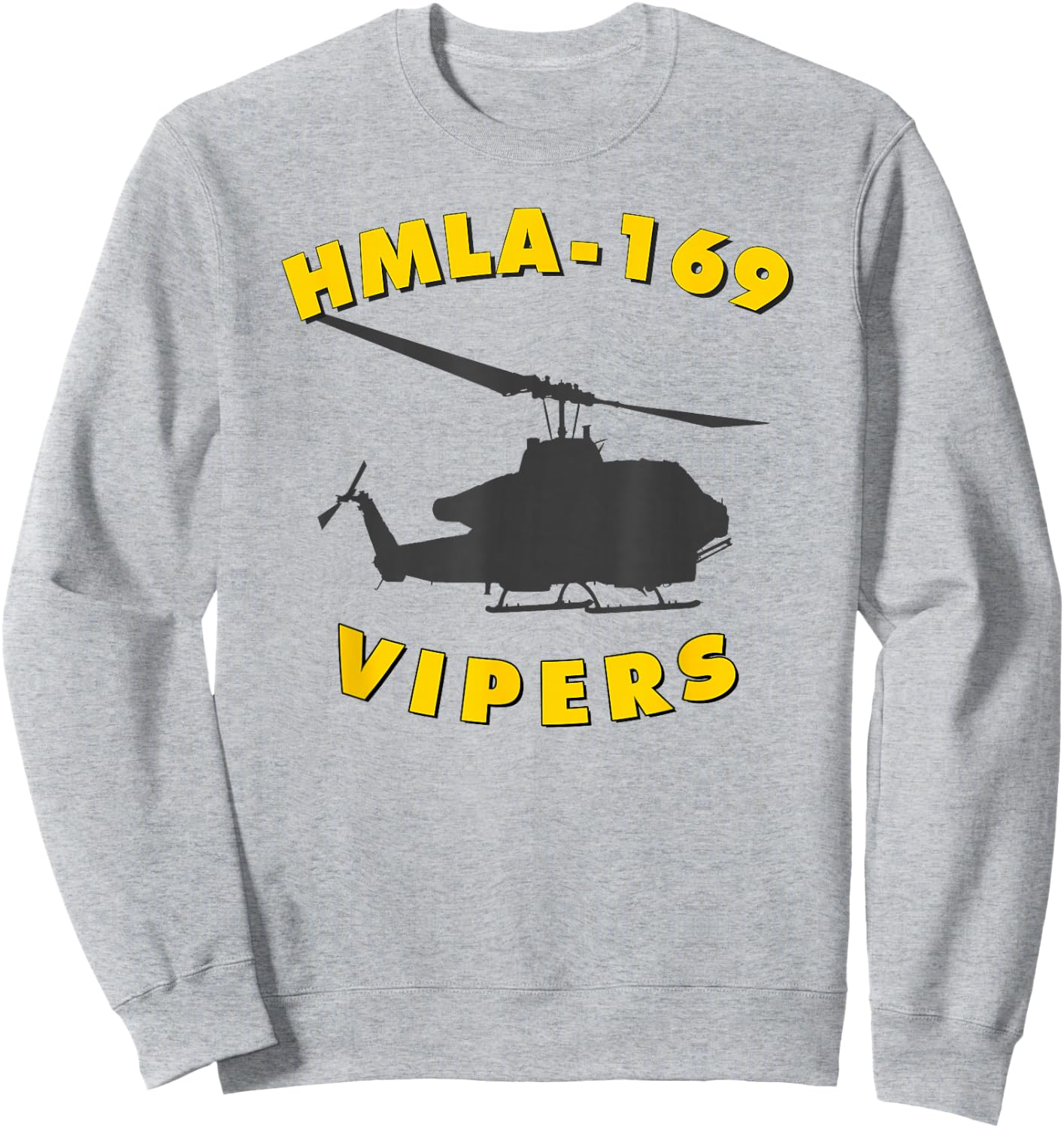 HMLA-169 Vipers Helicopter Attack Squadron AH-1W Sweatshirt - Sweatshirt | Ash