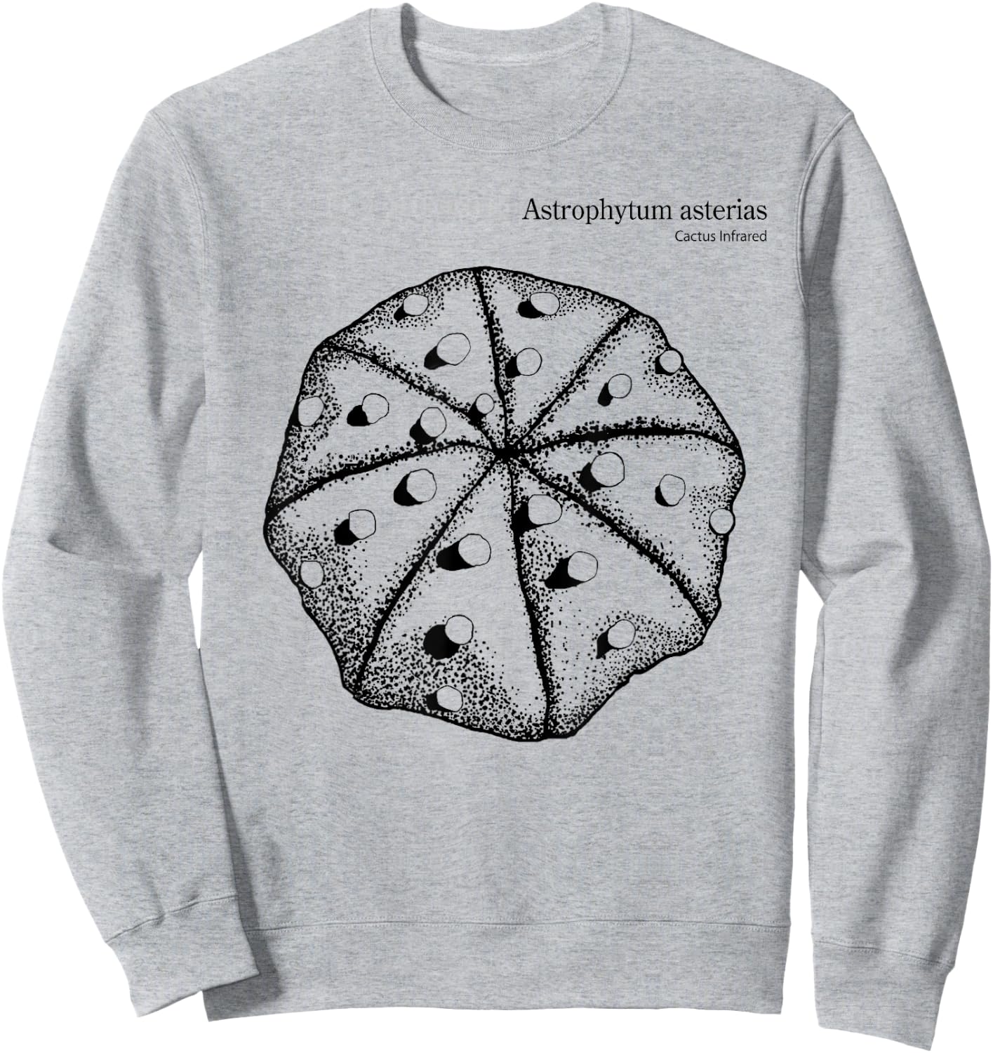 Astrophytum asterias Cactus Infrared nature lover graphic Sweatshirt - Sweatshirt | Ash