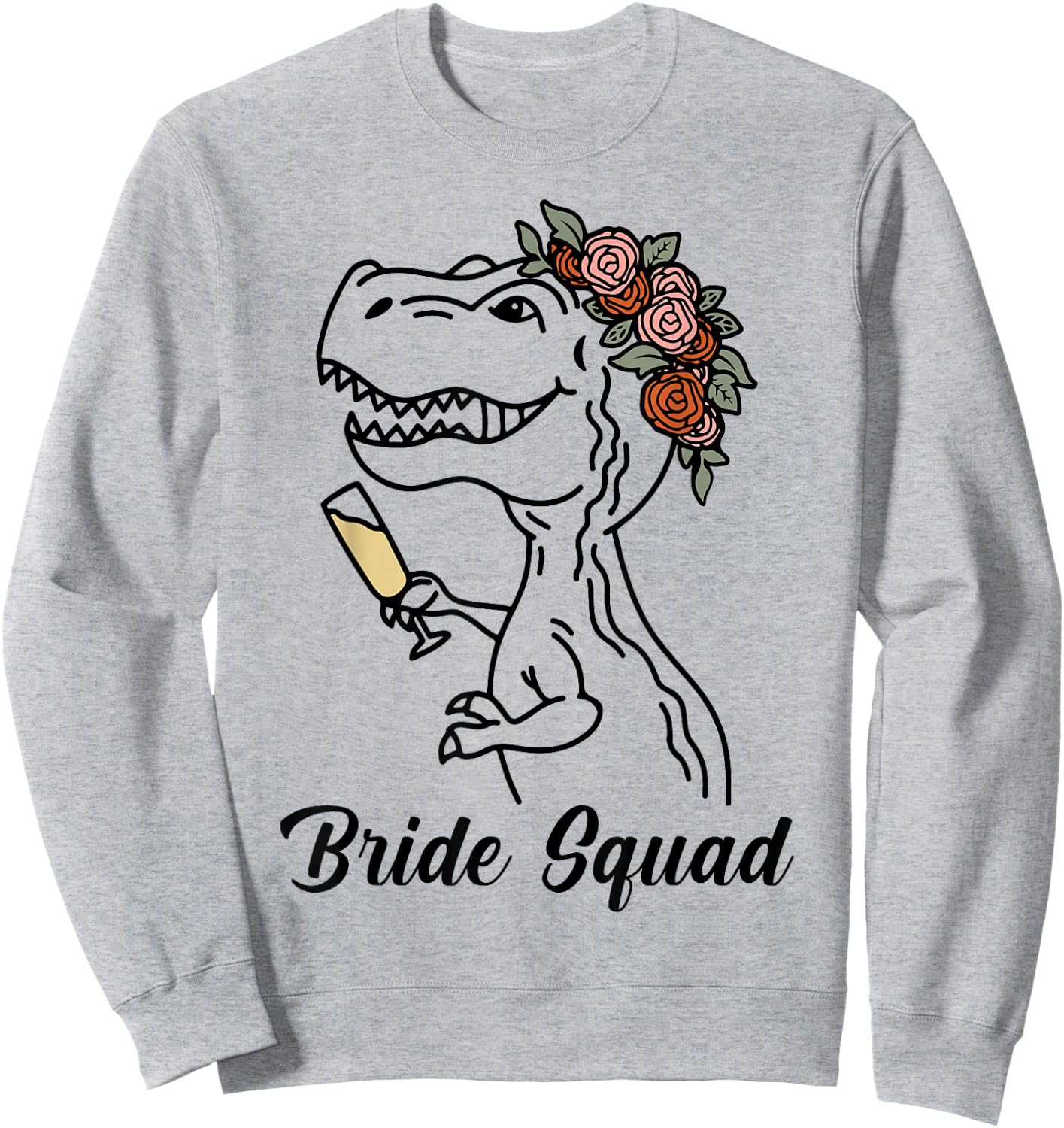 Dinosaur Bride Squad Bridesmaid Bachelorette Party Matching Sweatshirt - Sweatshirt | Ash