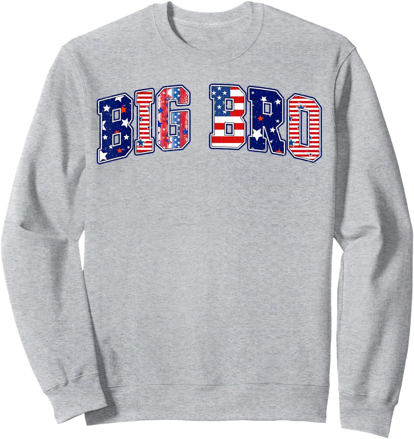 Patriotic Big Bro 4th of July American Flag Independence Day Sweatshirt - Sweatshirt | Ash