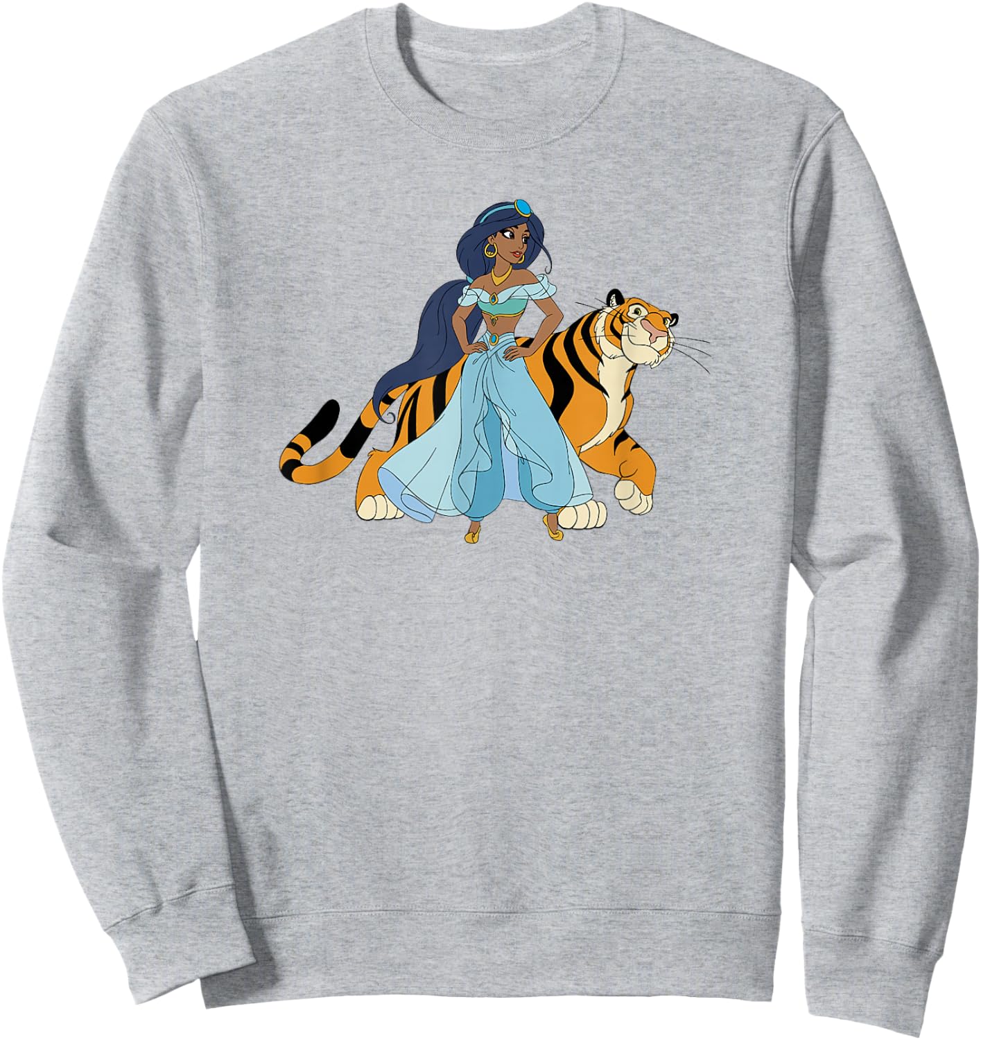 Disney Aladdin Jasmine And Rajah Tiger Pose Sweatshirt - Sweatshirt | Ash