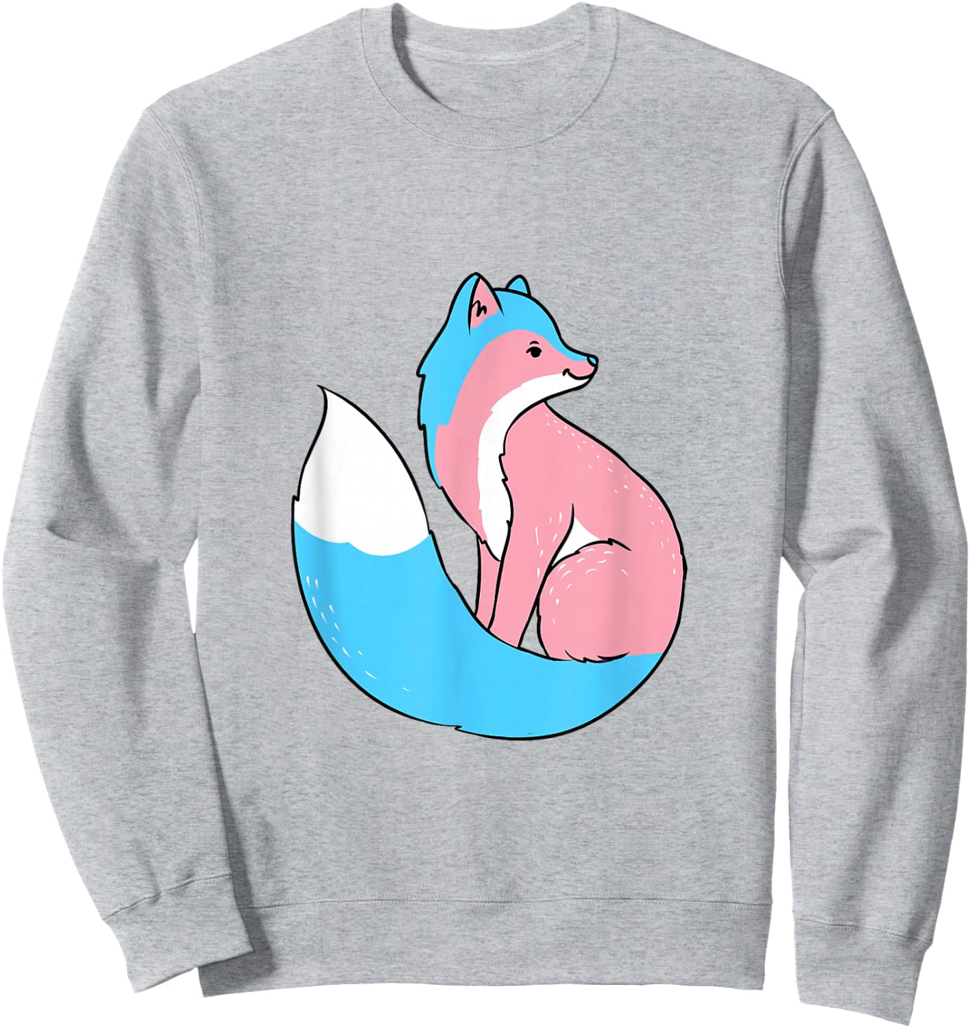 Trans Pride Fox Transgender Sweatshirt - Sweatshirt | Ash