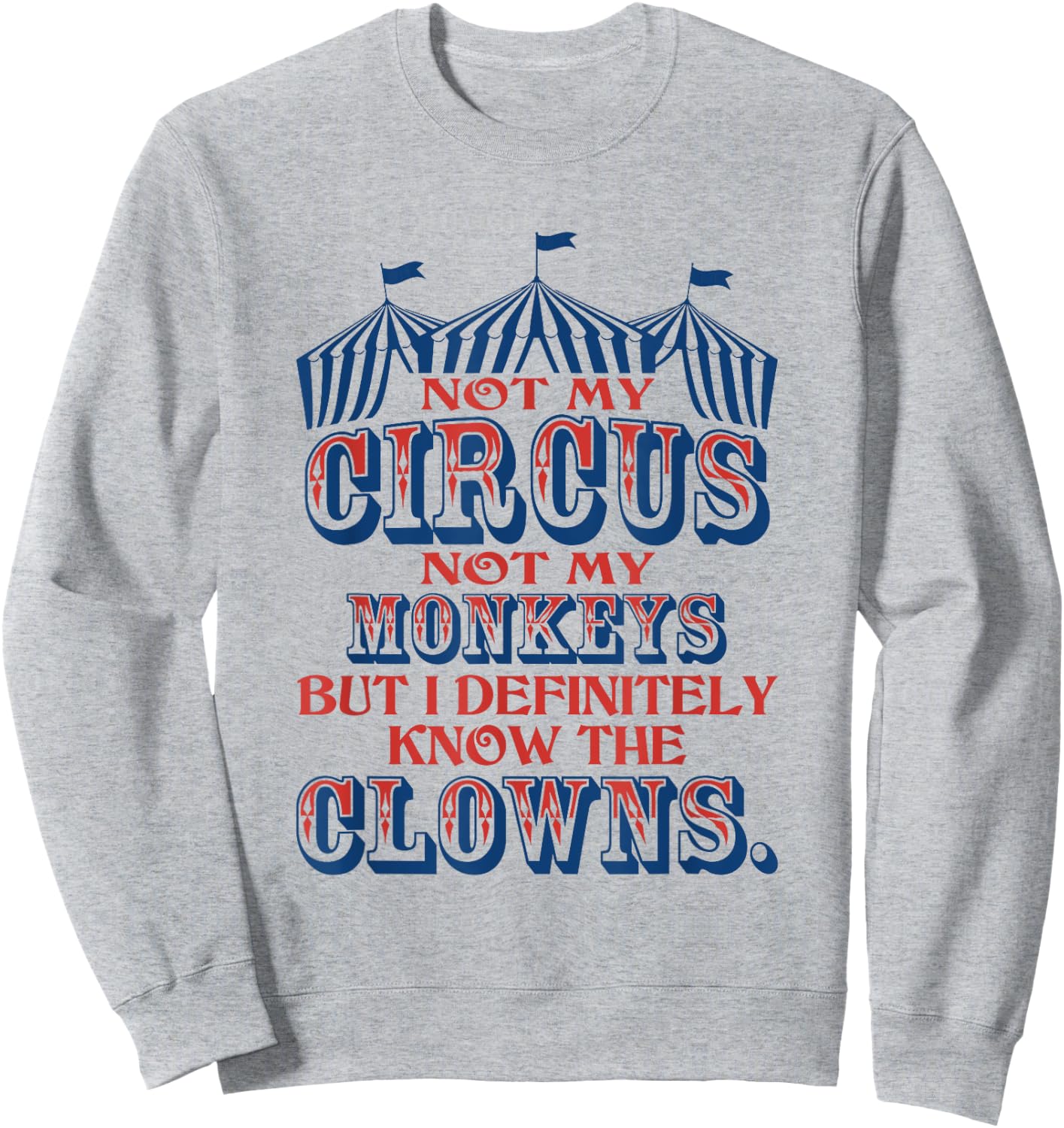 Not My Circus Not My Monkeys But Know The Clowns Sweatshirt - Sweatshirt | Ash