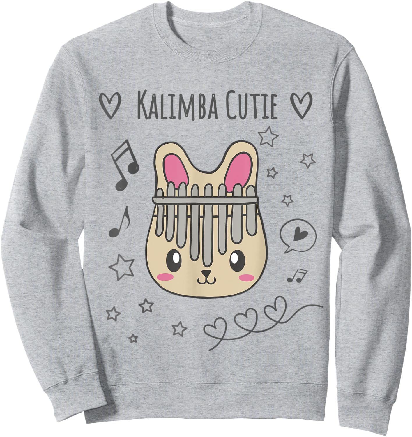 Kawaii Bunny Rabbit Kalimba Music Sweatshirt - Sweatshirt | Ash