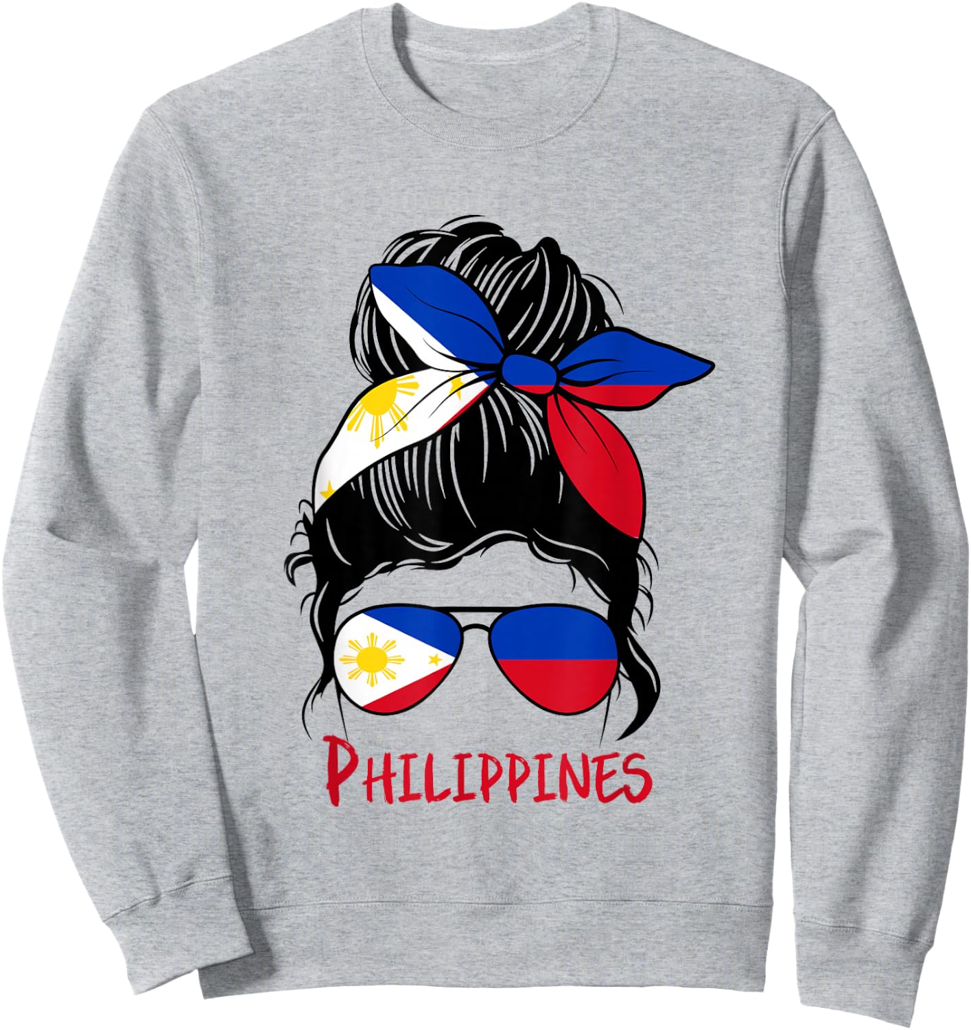 Filipino Girl Filipina Pinay Girl Philippines Woman Flag Sweatshirt - Sweatshirt | Ash