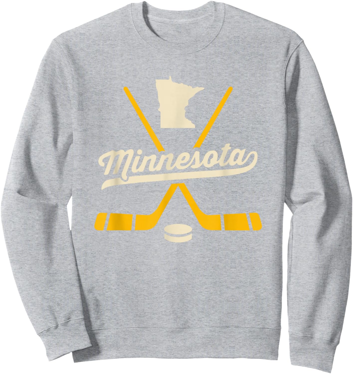 Vintage Minnesota Ice Hockey Sticks Sports Team Fan Gift Sweatshirt - Sweatshirt | Ash