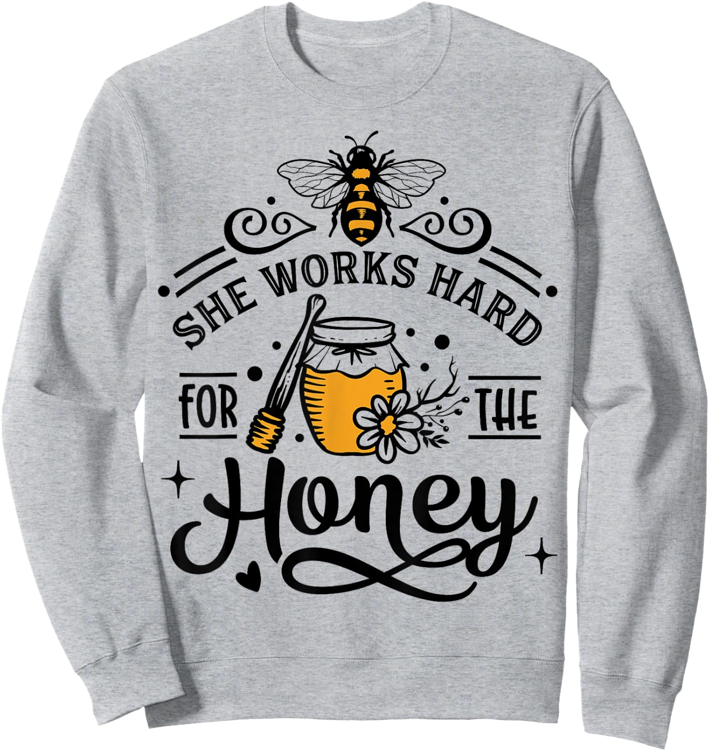 She work hard for the honey white - bee halloween costume Sweatshirt - Sweatshirt | Ash