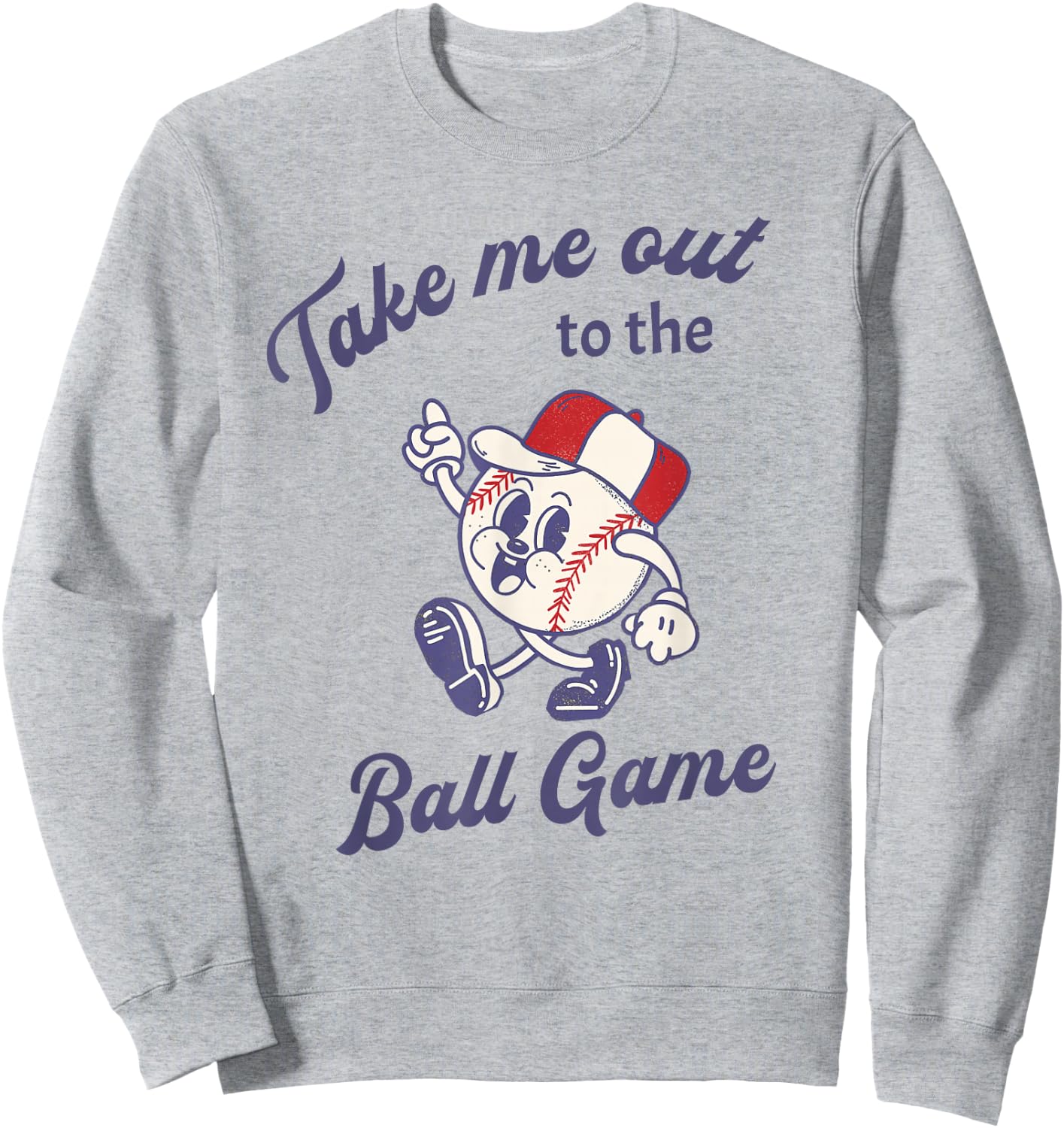 Take Me Out to The Baseball Ball Game Softball Vintage Sweatshirt - Sweatshirt | Ash