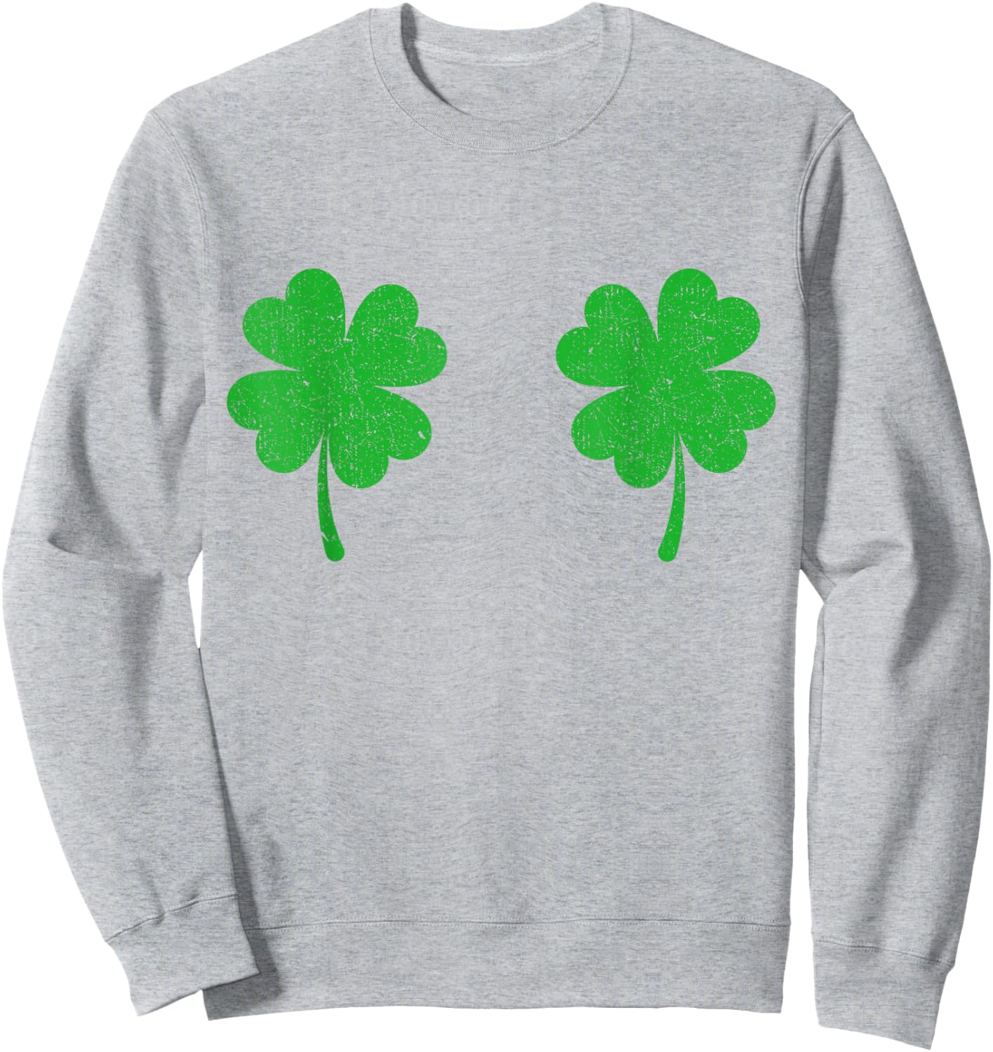 Shamrock Boobs Shirt Funny Irish Boobies St Patrick's Day Sweatshirt - Sweatshirt | Ash