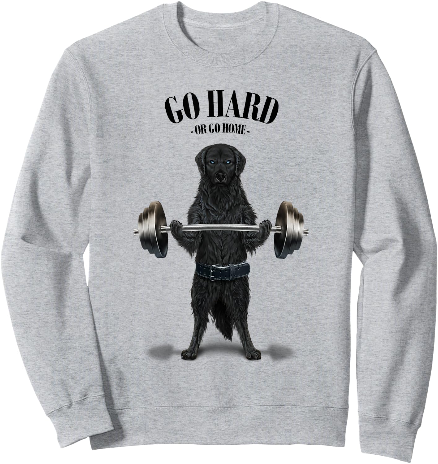 Black Labrador Dog Weightlifting in Fitness Gym Sweatshirt - Sweatshirt | Ash