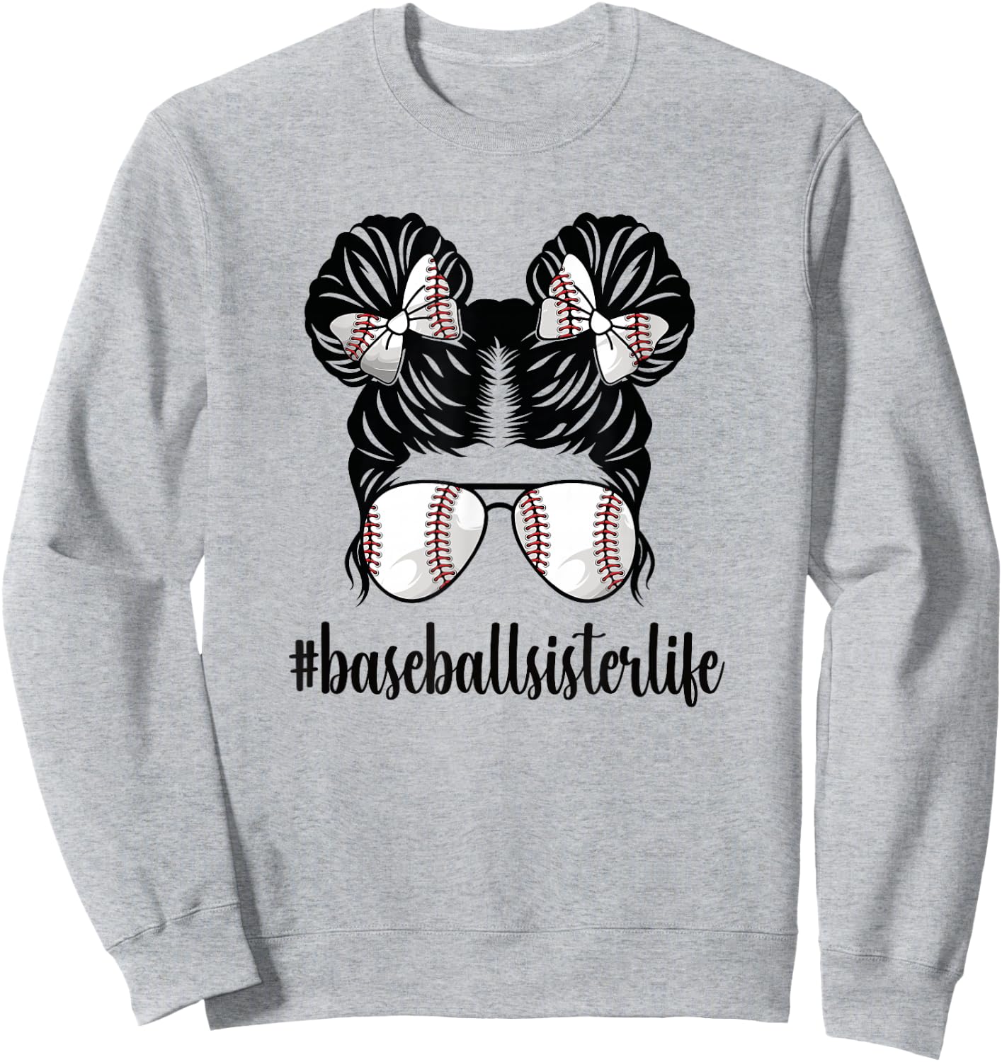 Proud Baseball Sister Of A Baseball Player Little Sis Sweatshirt - Sweatshirt | Ash