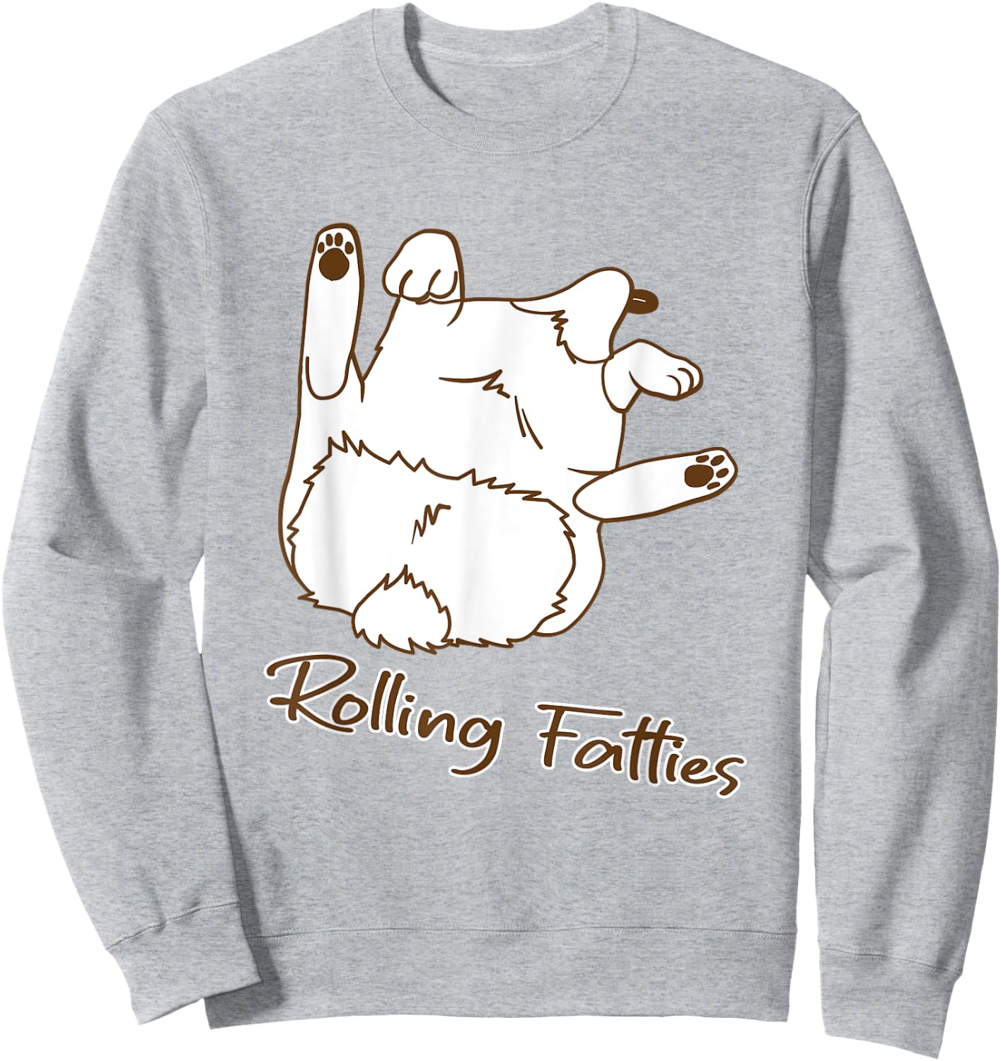 Funny Rolling Fatties Dog Sweatshirt - Sweatshirt | Ash