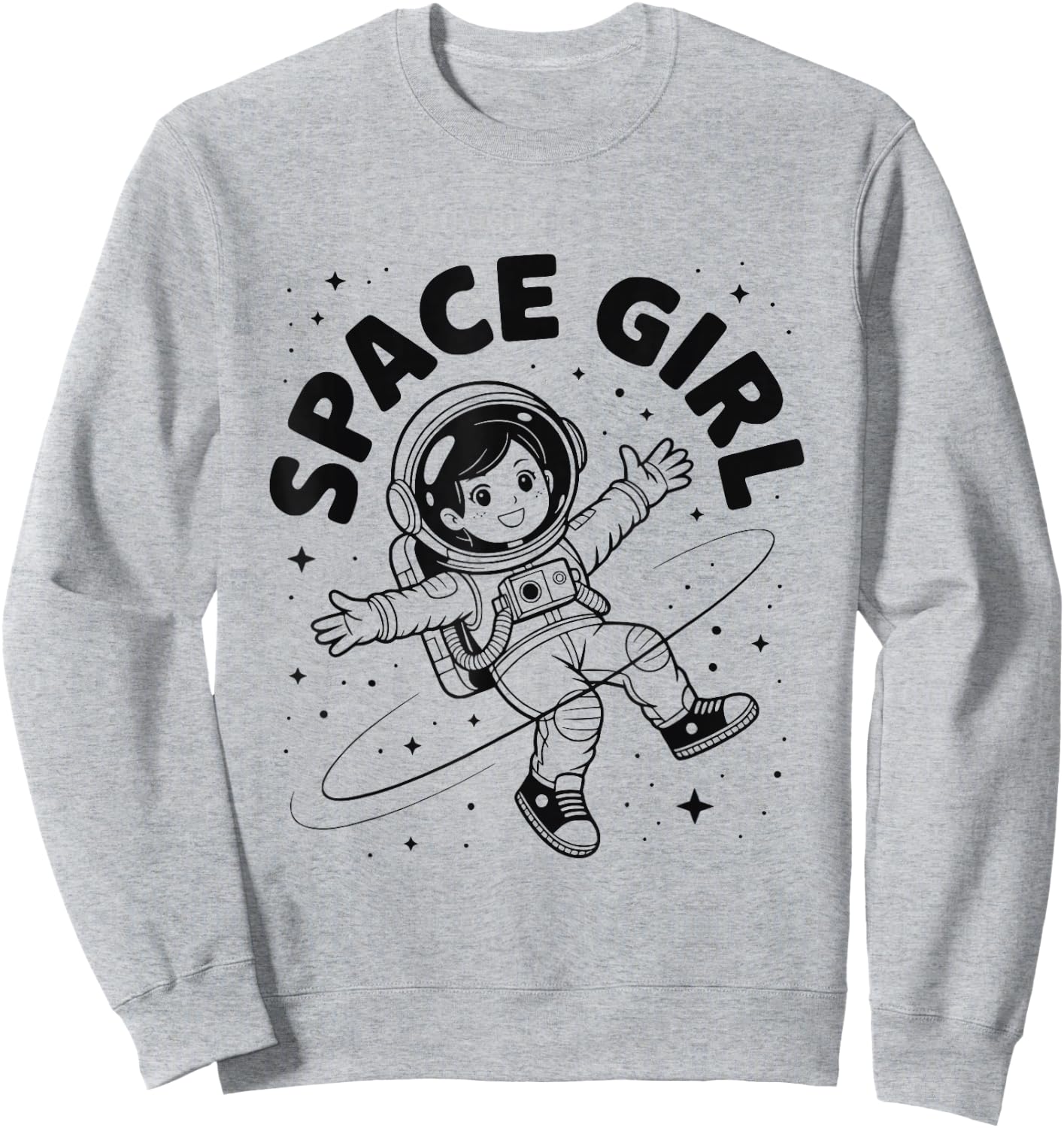 Funny Spaceman Space Girl Astronomy Astronauts Sweatshirt - Sweatshirt | Ash