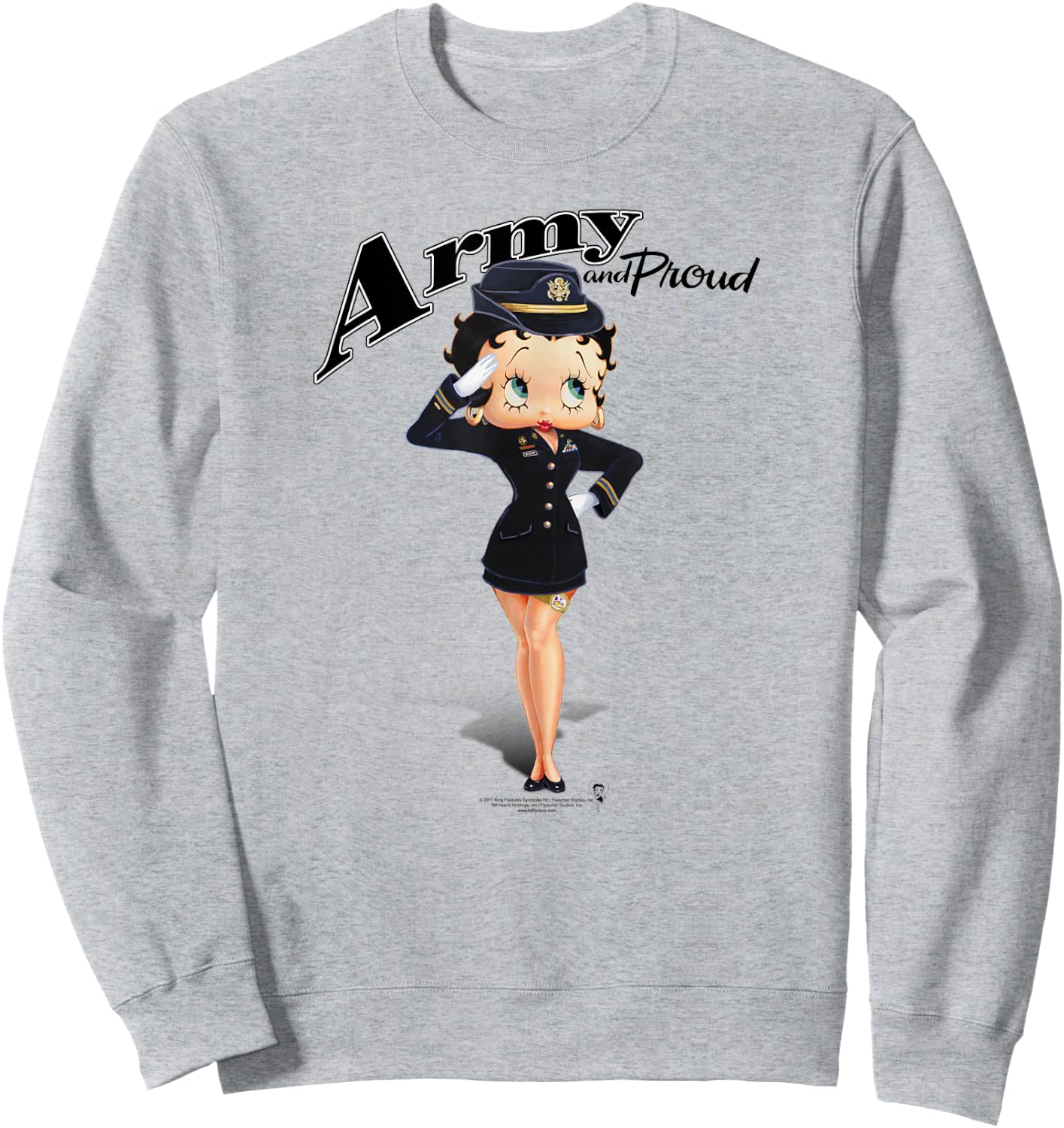 Betty Boop Army Boop Sweatshirt - Sweatshirt | Ash