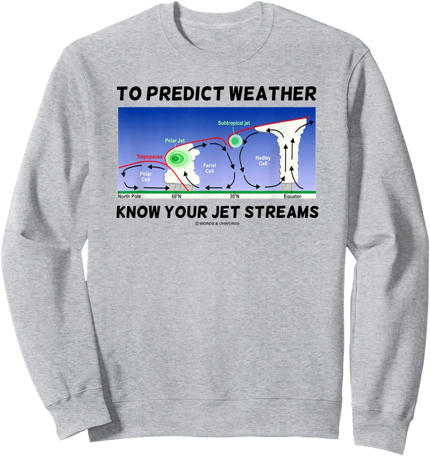 To Predict Weather Know Your Jet Streams Meteorology Humor Sweatshirt - Sweatshirt | Ash