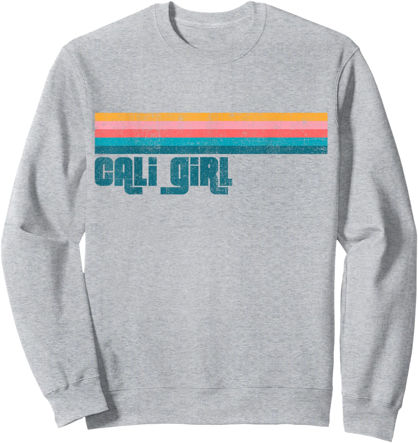 Vintage Cali Girl Beach California Summer Retro Women's Gift Sweatshirt - Sweatshirt | Ash