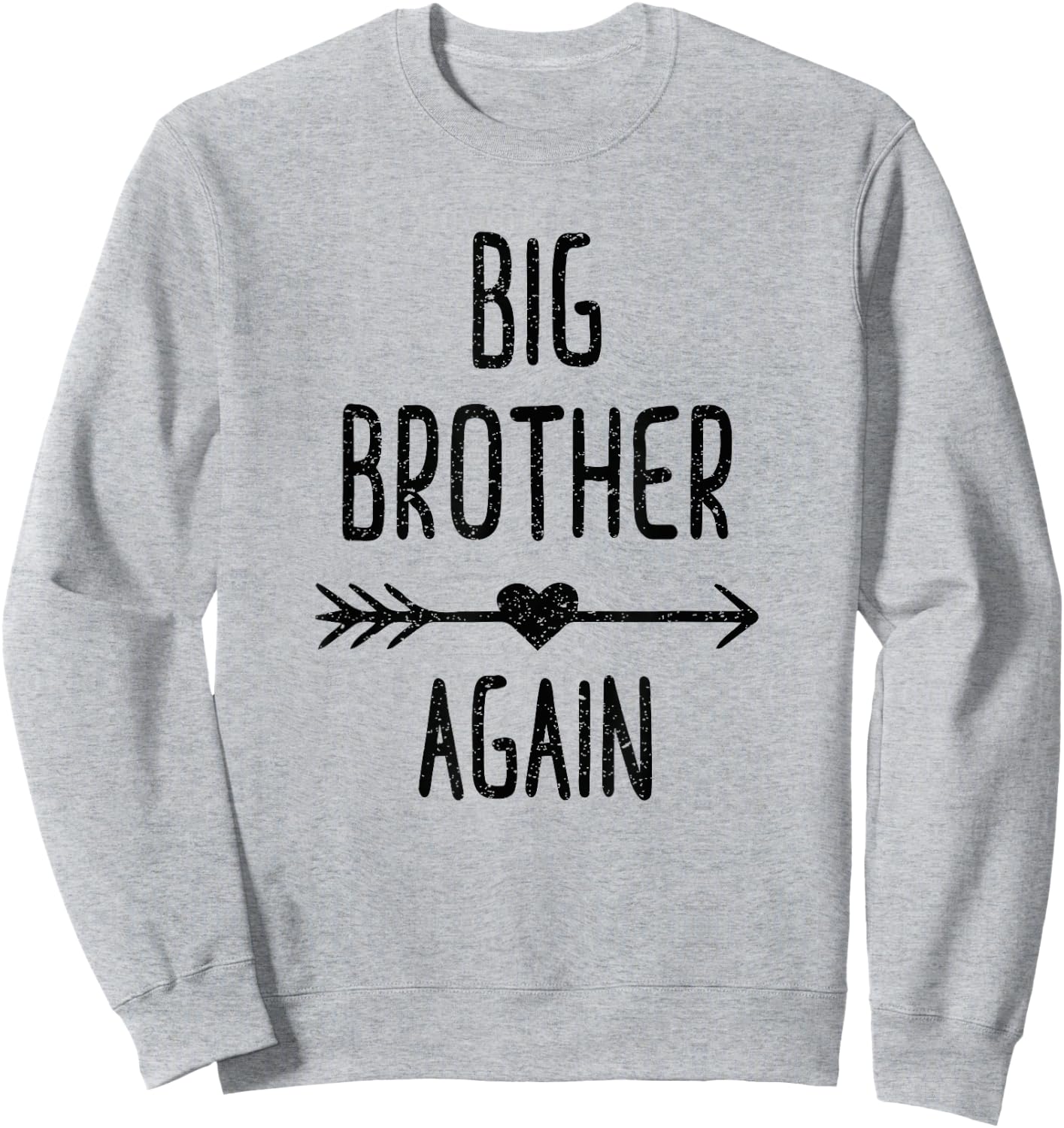 Big Brother Again Shirt for Boys with Arrow and Heart Sweatshirt - Sweatshirt | Ash