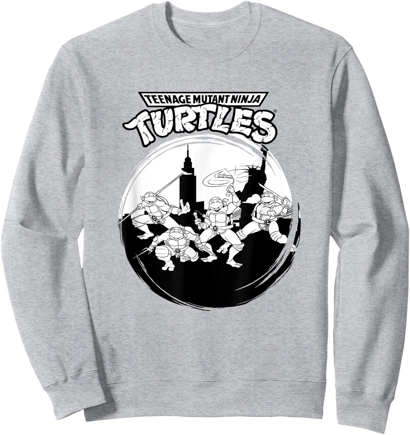 Mademark x Teenage Mutant Ninja Turtles - Original Teenage Mutant Ninja Turtles Black White New York Sweatshirt - Sweatshirt | Ash