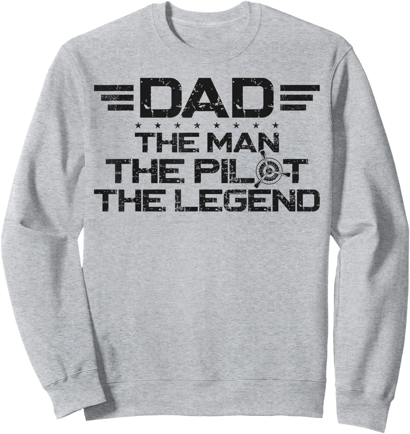 Airplane Pilot Dad Father Vintage Retro Dad The Man The Sweatshirt - Sweatshirt | Ash
