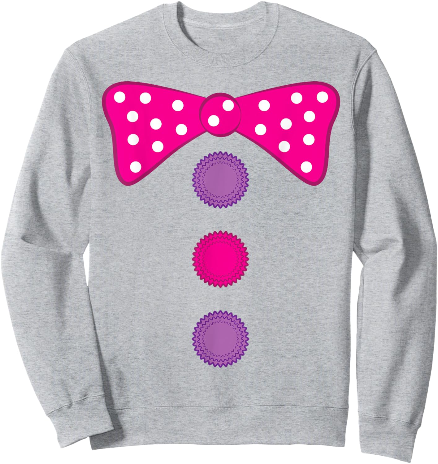 Girl Clown Bow Tie Halloween Costume Funny Sweatshirt - Sweatshirt | Ash