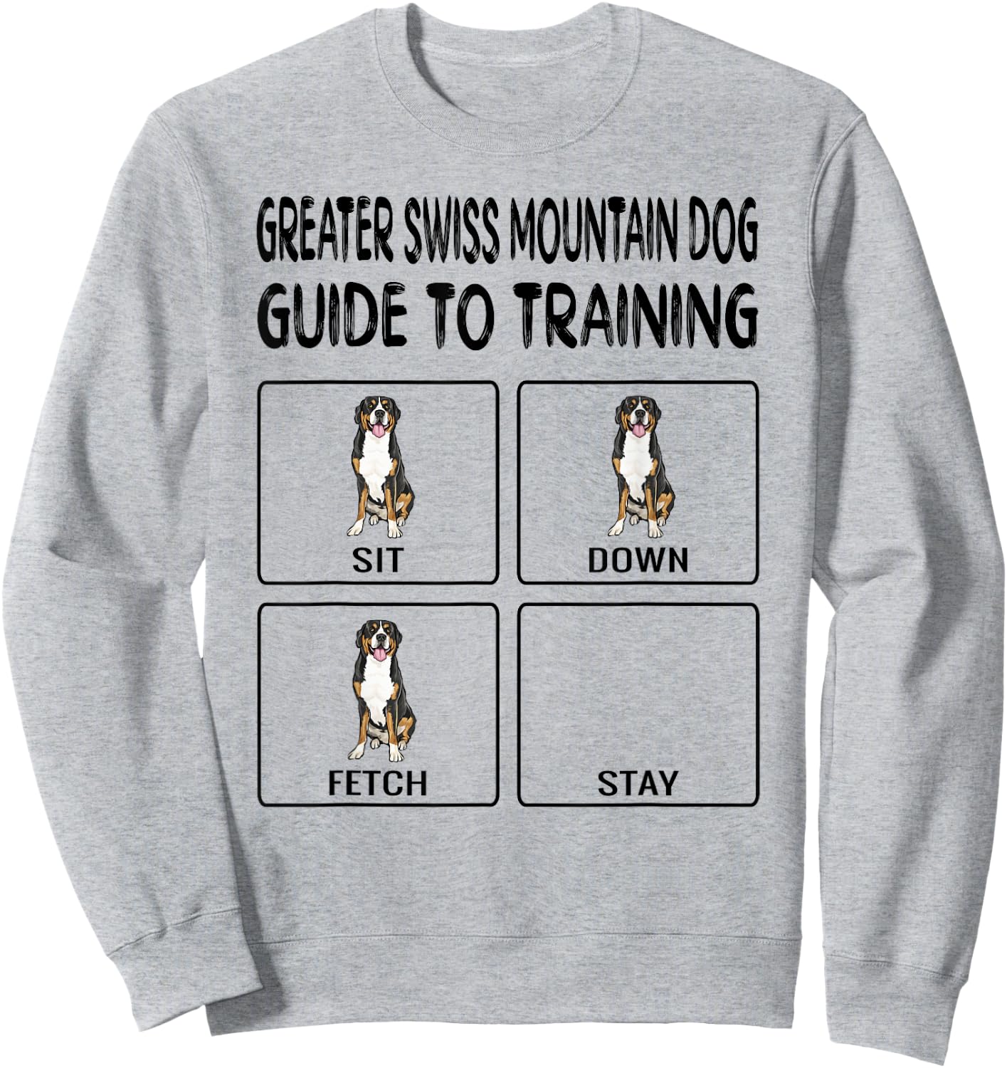 Greater Swiss Mountain Dog Guide To Training Dog Obedience Men Women Girls Kids Sweatshirt - Sweatshirt | Ash
