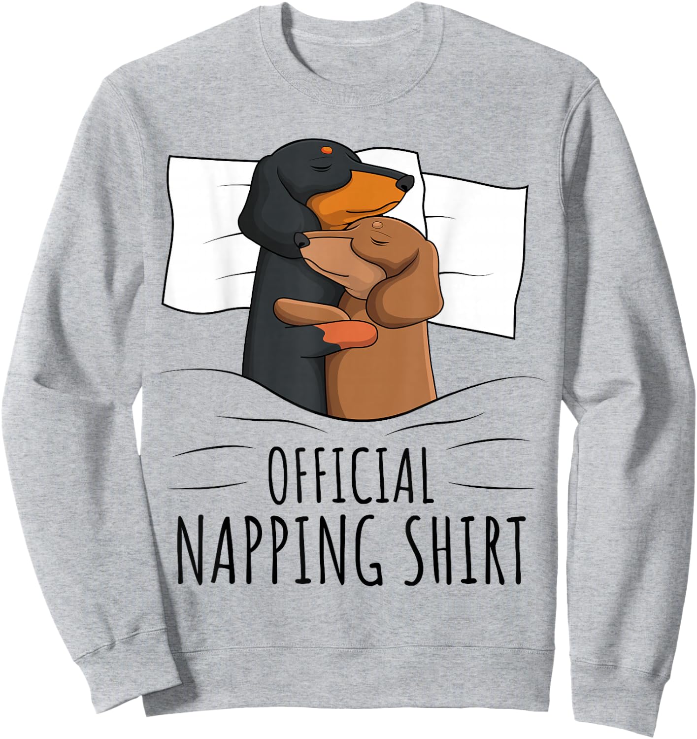 Sleeping Dachshund Dog Lover Weiner Dog Official Napping Sweatshirt - Sweatshirt | Ash