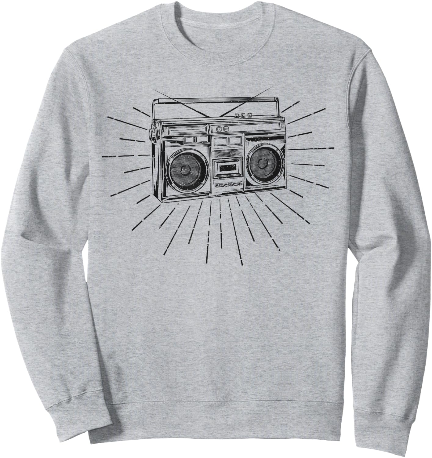 Retro Vintage 80s Boom Box Ghetto Blaster Radio Stack Sweatshirt - Sweatshirt | Ash
