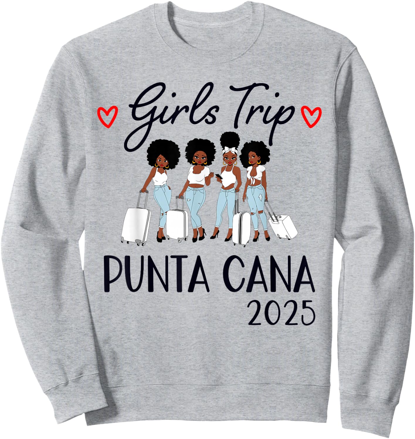 Punta Cana Girls Trip 2025 Weekend Vacation Matching Group Sweatshirt - Sweatshirt | Ash