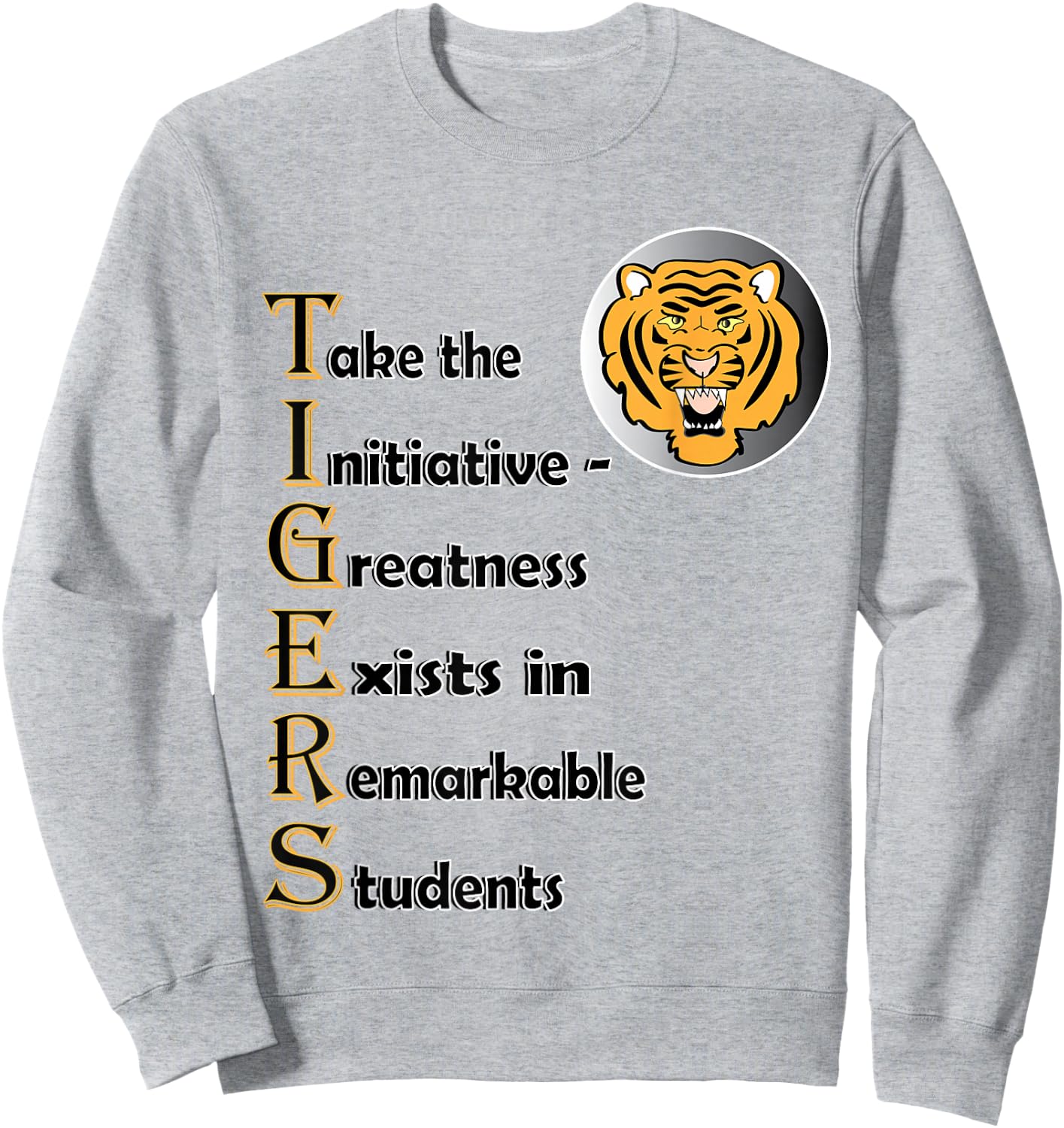 Tigers School Spirit Design for boys, girls, men and women Sweatshirt - Sweatshirt | Ash