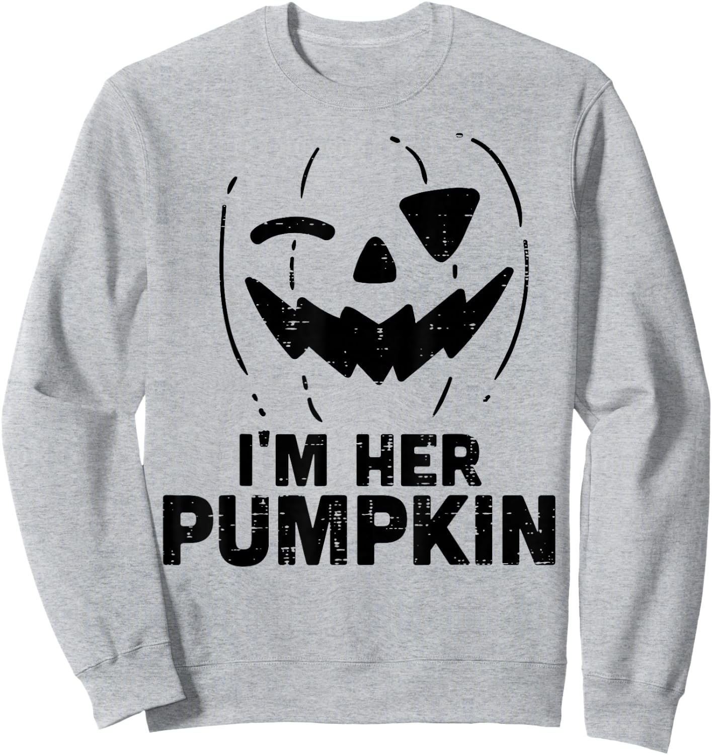 Im Her Pumpkin Matching Halloween Couples Him And Her Men Sweatshirt - Sweatshirt | Ash