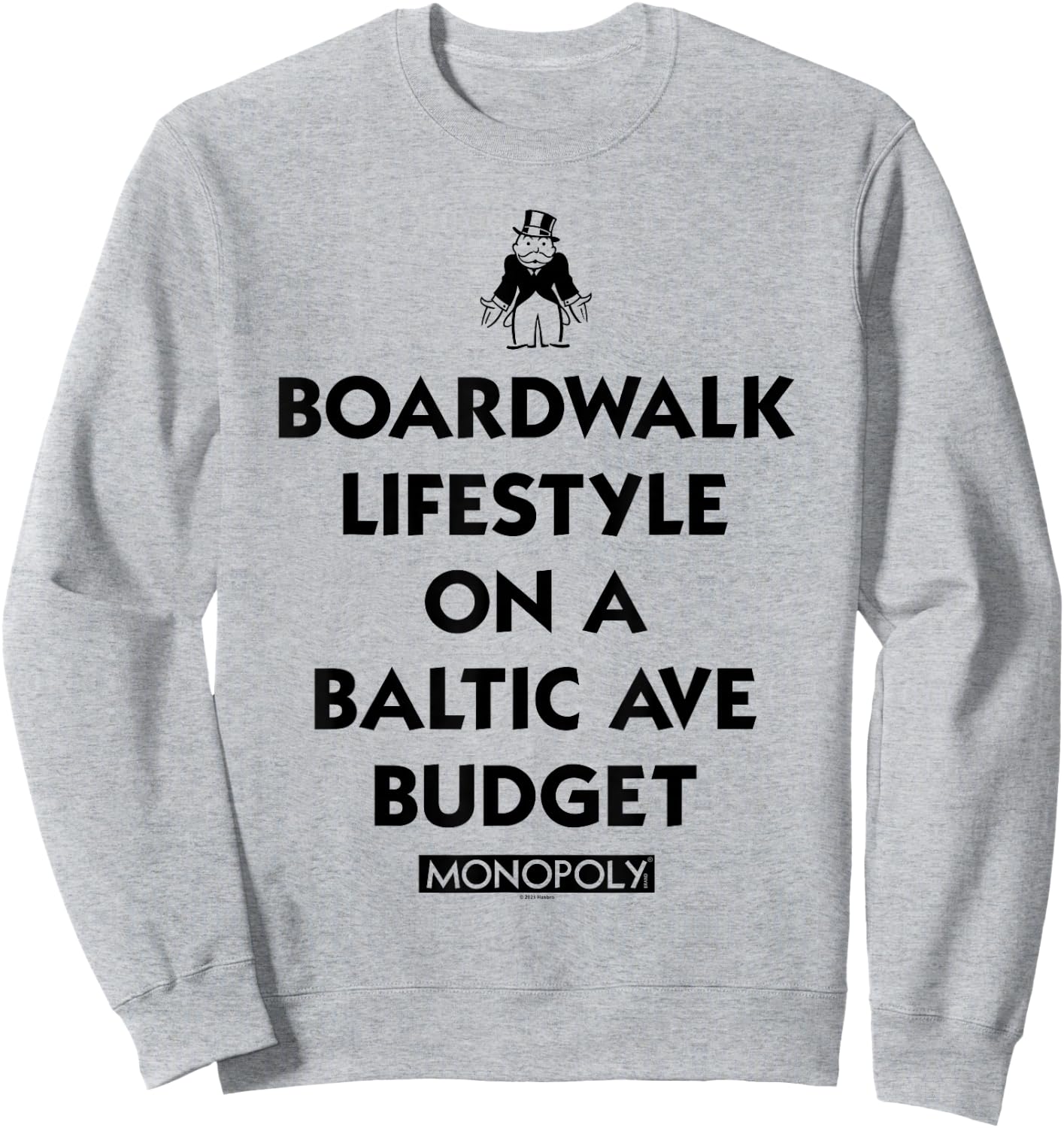 Monopoly Boardwalk Lifestyle, Baltic Ave Budget Sweatshirt - Sweatshirt | Ash