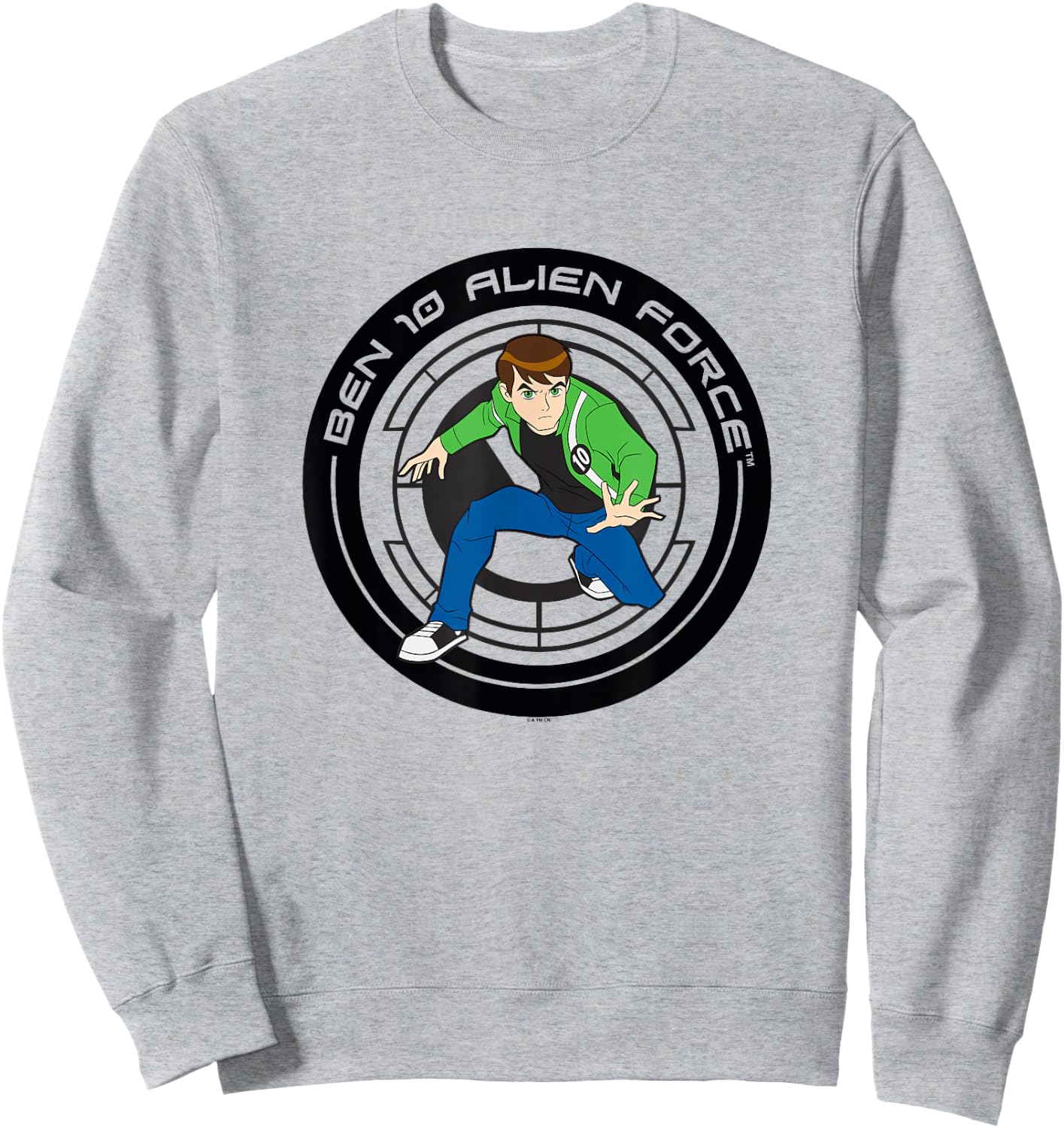 Ben 10: Alien Force Ben Tennyson Hero Pose Logo Sweatshirt - Sweatshirt | Ash