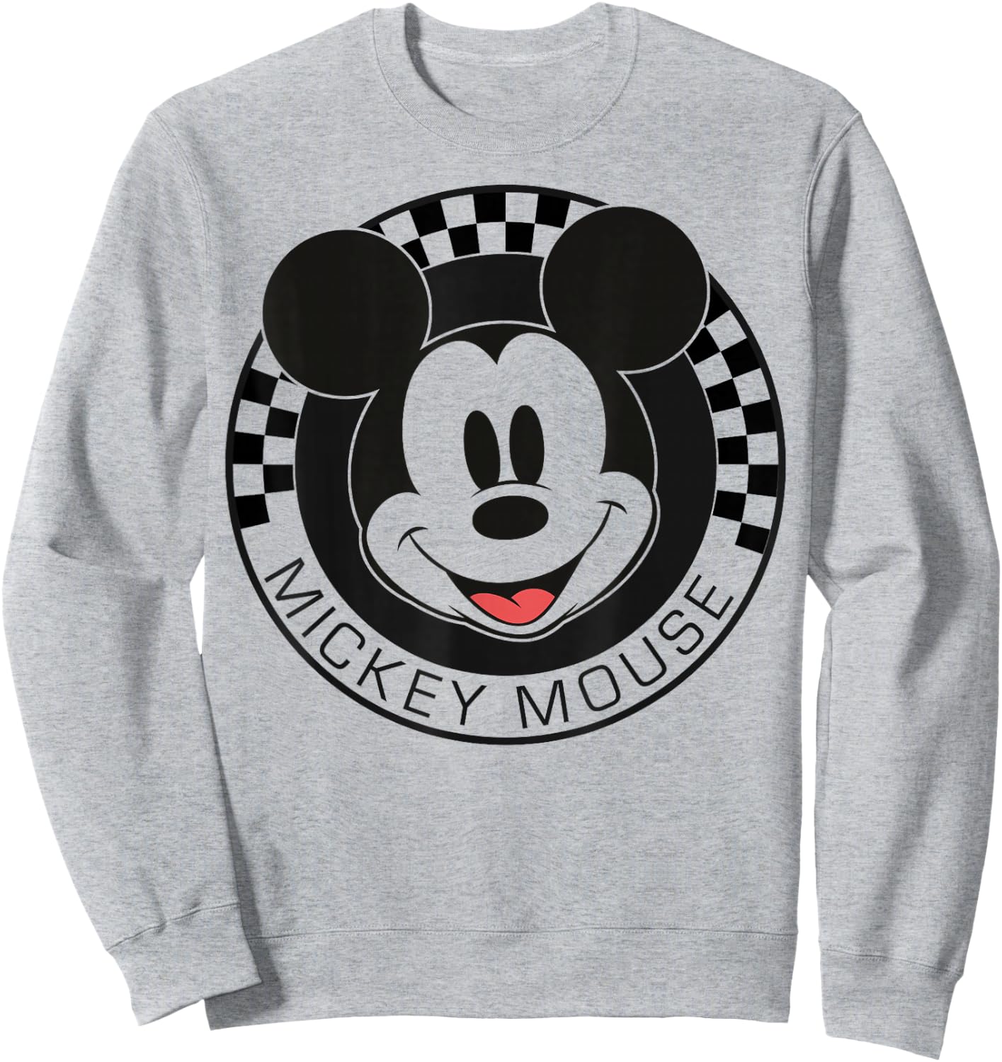 Disney Mickey And Friends Mickey Mouse Checkerboard Circle Short Sleeve For -child, Small Sweatshirt - Sweatshirt | Ash