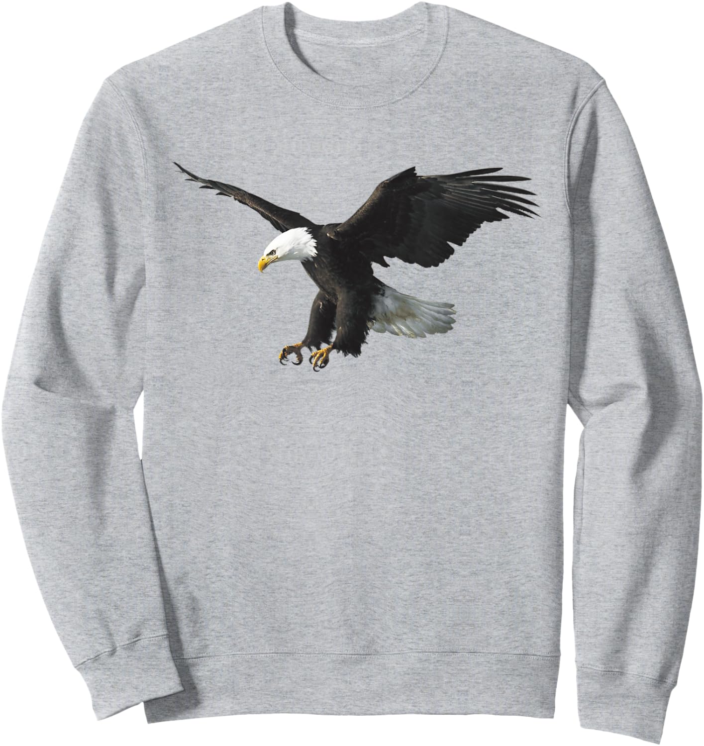 Majestic Flying American Bald Eagle Photo Portrait Sweatshirt - Sweatshirt | Ash