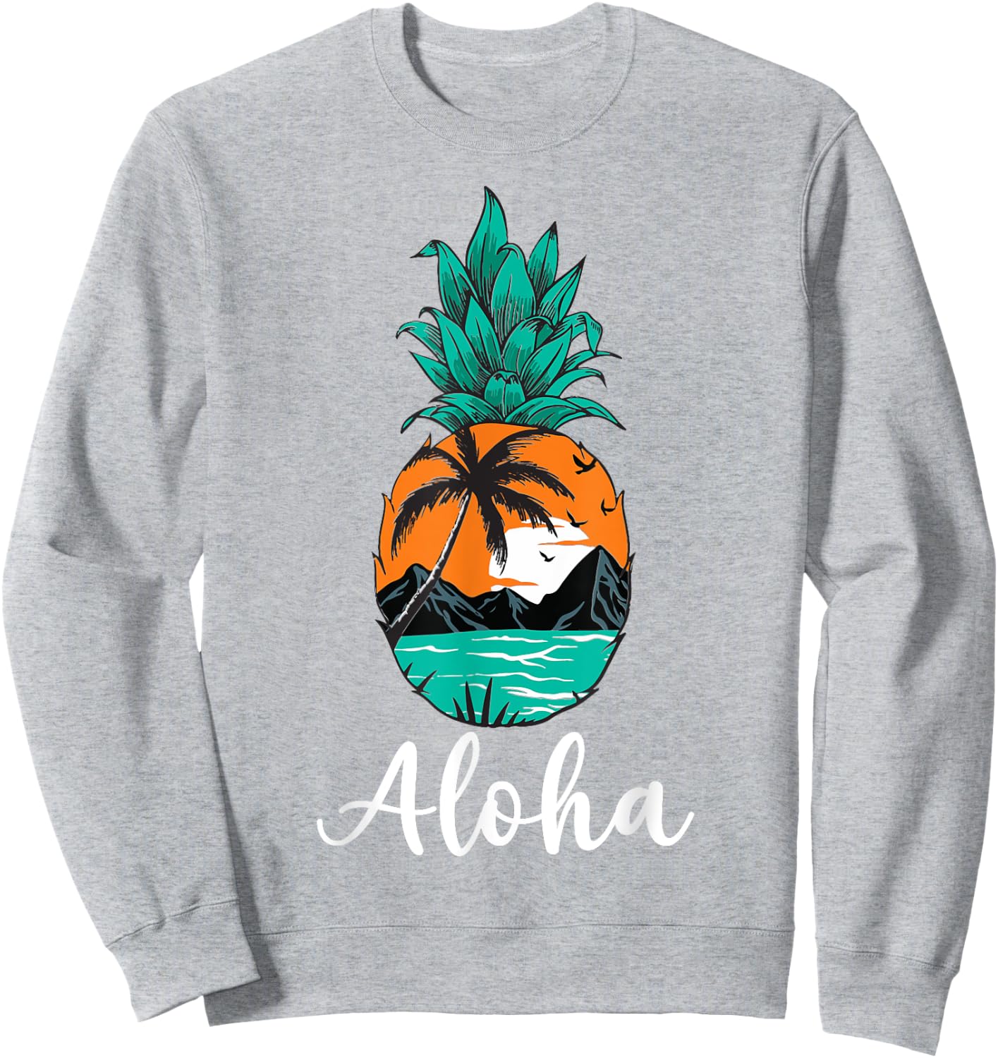 Hawaiian Aloha Hawaii Pineapple Kids Boys Girls Women Sweatshirt - Sweatshirt | Ash