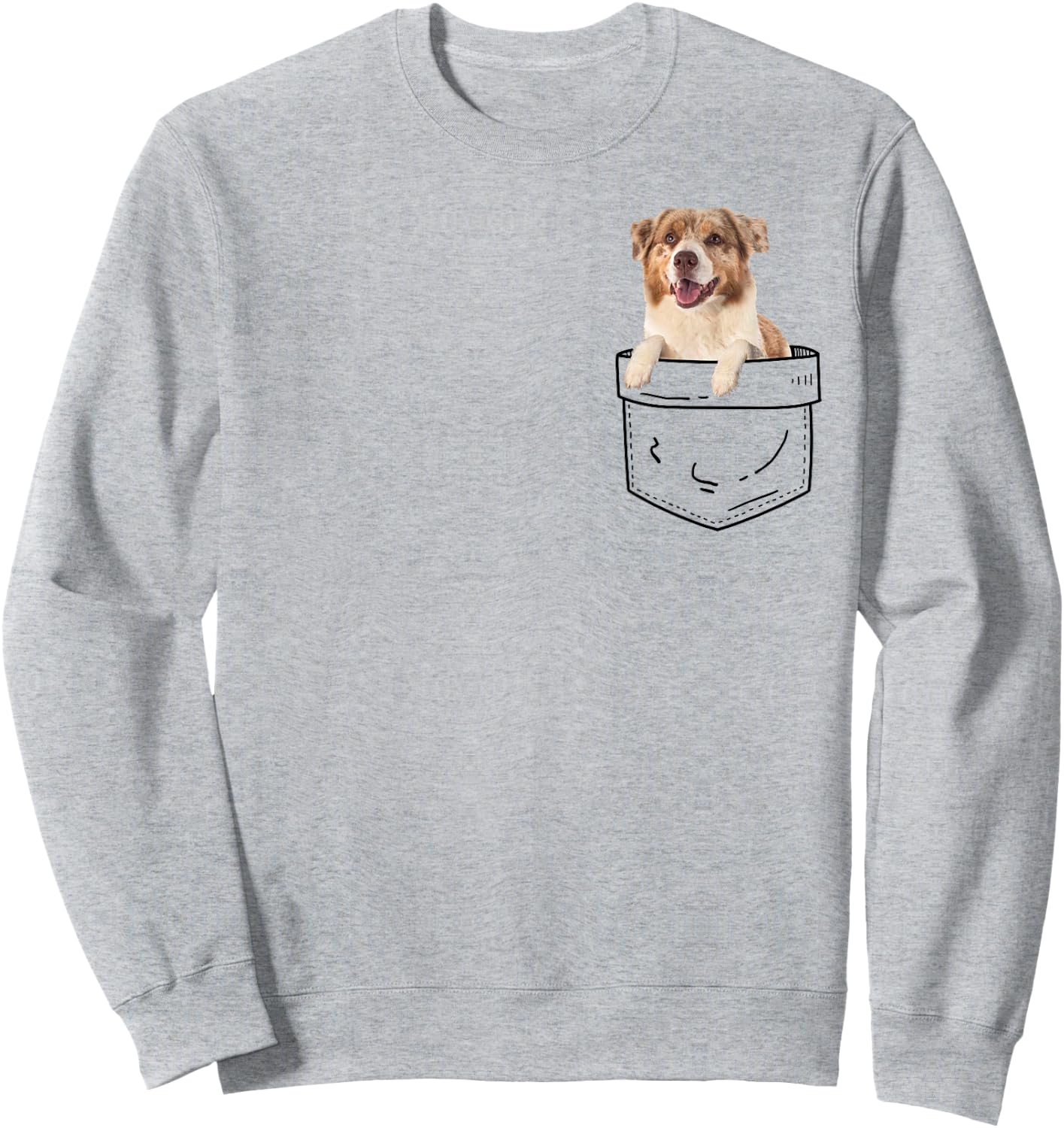 Red Merle Australian Shepherd In Pocket Sweatshirt - Sweatshirt | Ash